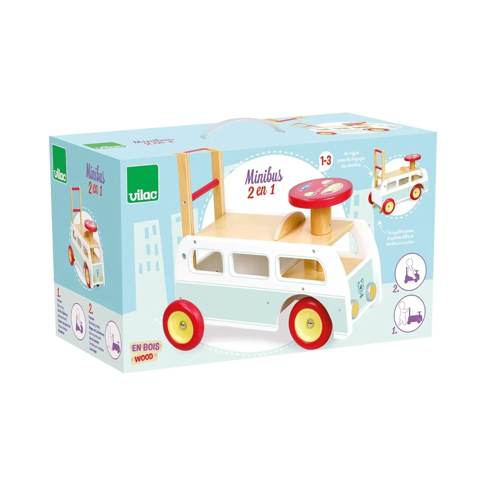 Vilac 2-in-1 Retro Wooden Camper Van - Image 10