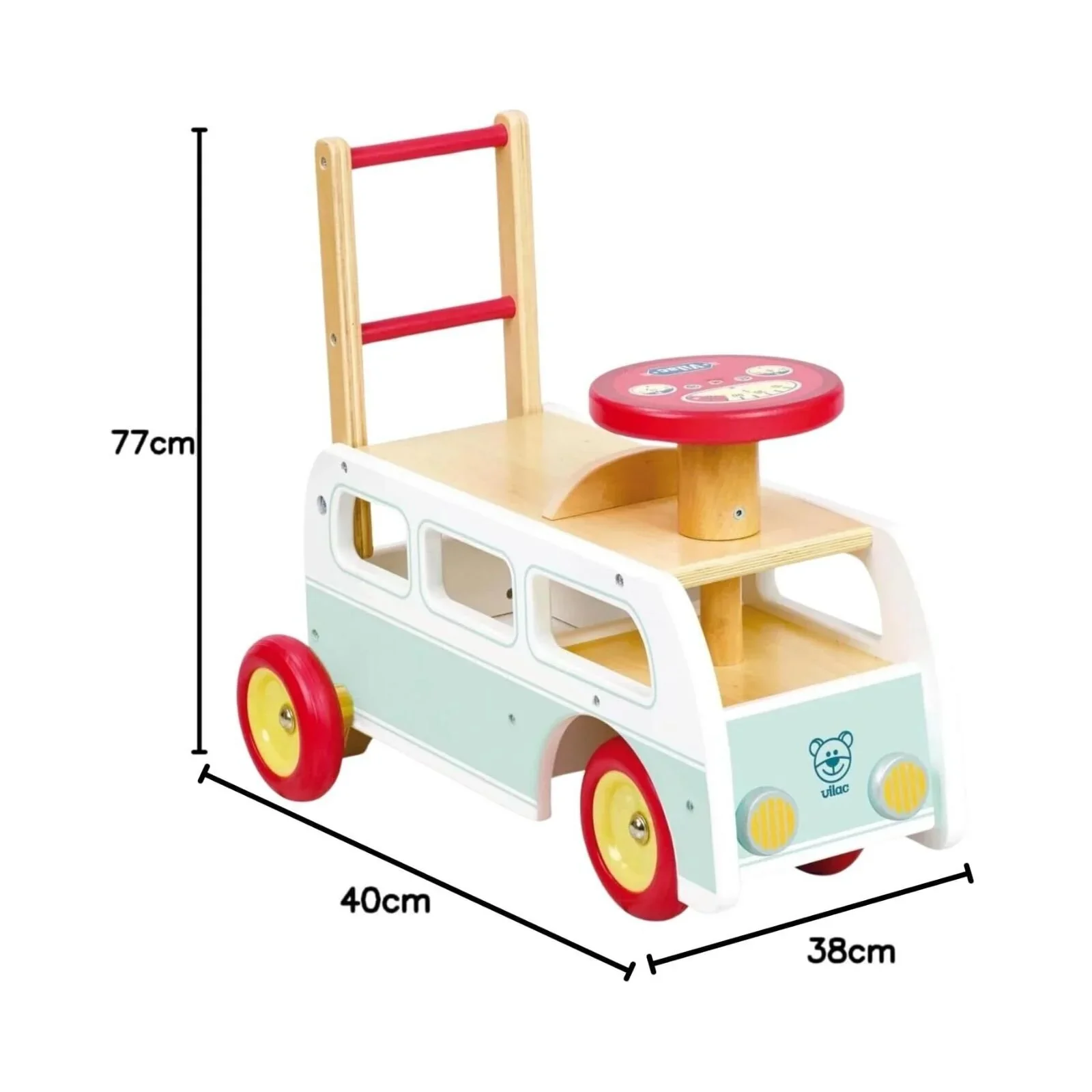Vilac 2-in-1 Retro Wooden Camper Van - Image 4