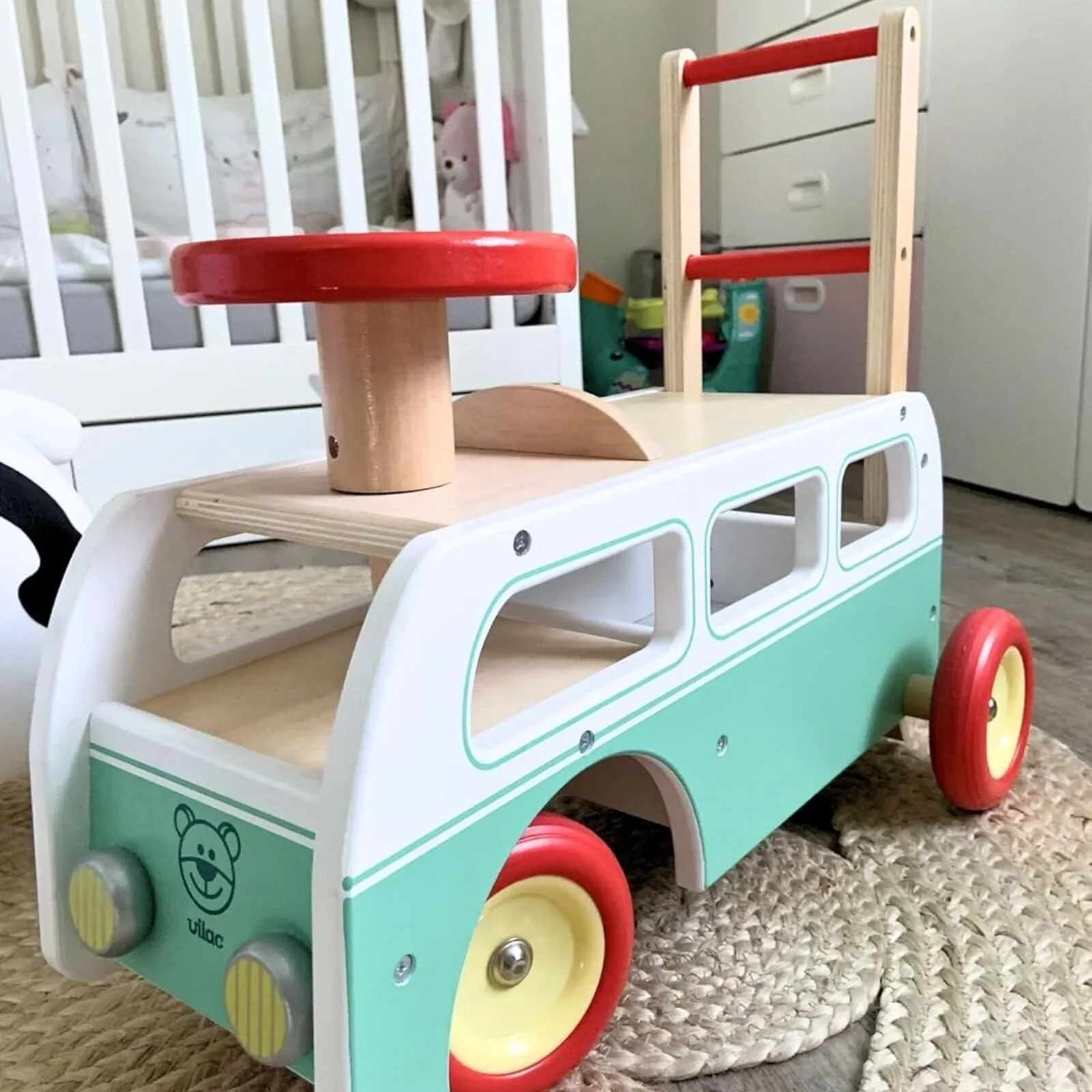 Vilac 2-in-1 Retro Wooden Camper Van - Image 7