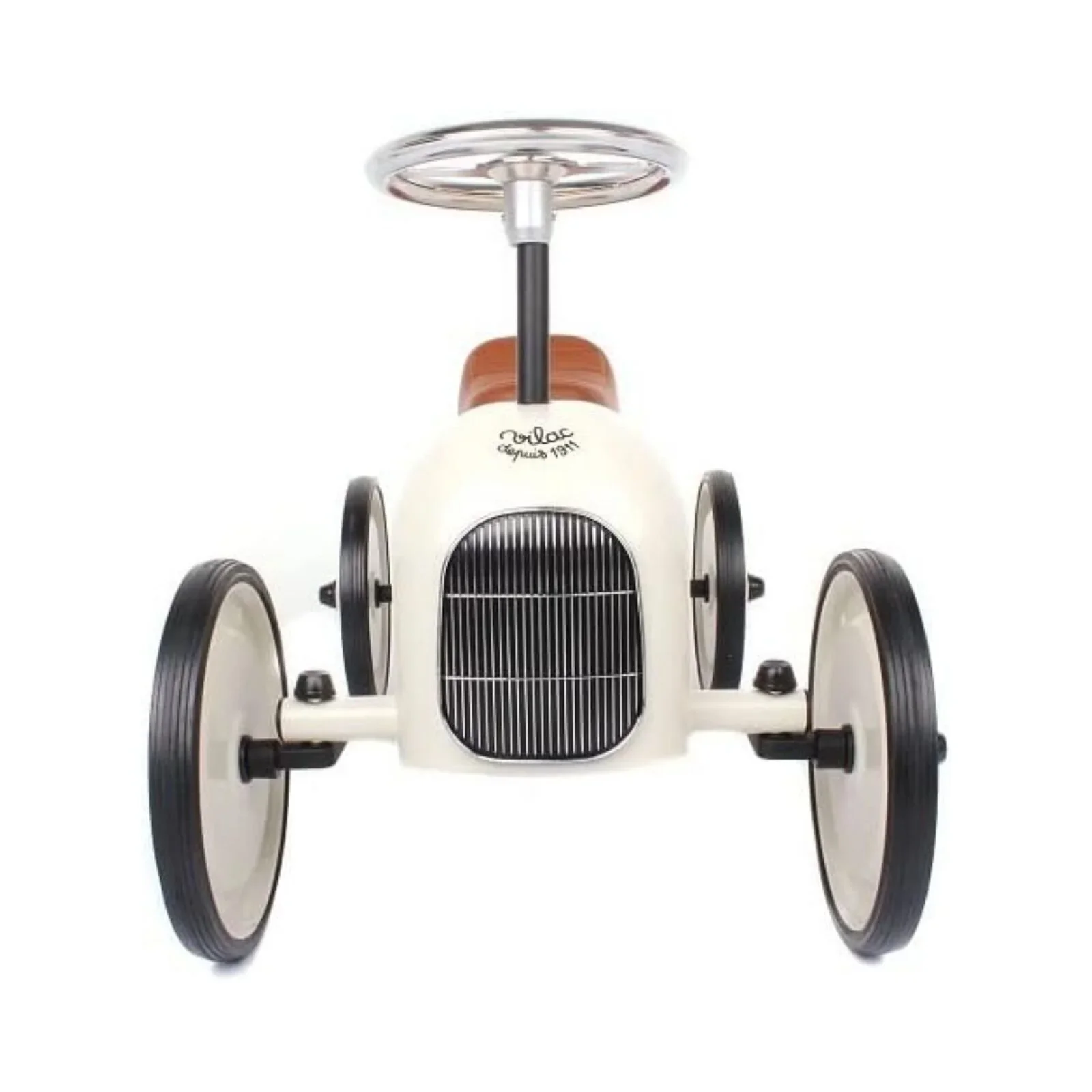 Vilac Ride On Metal Car Toy - Off White - Image 3