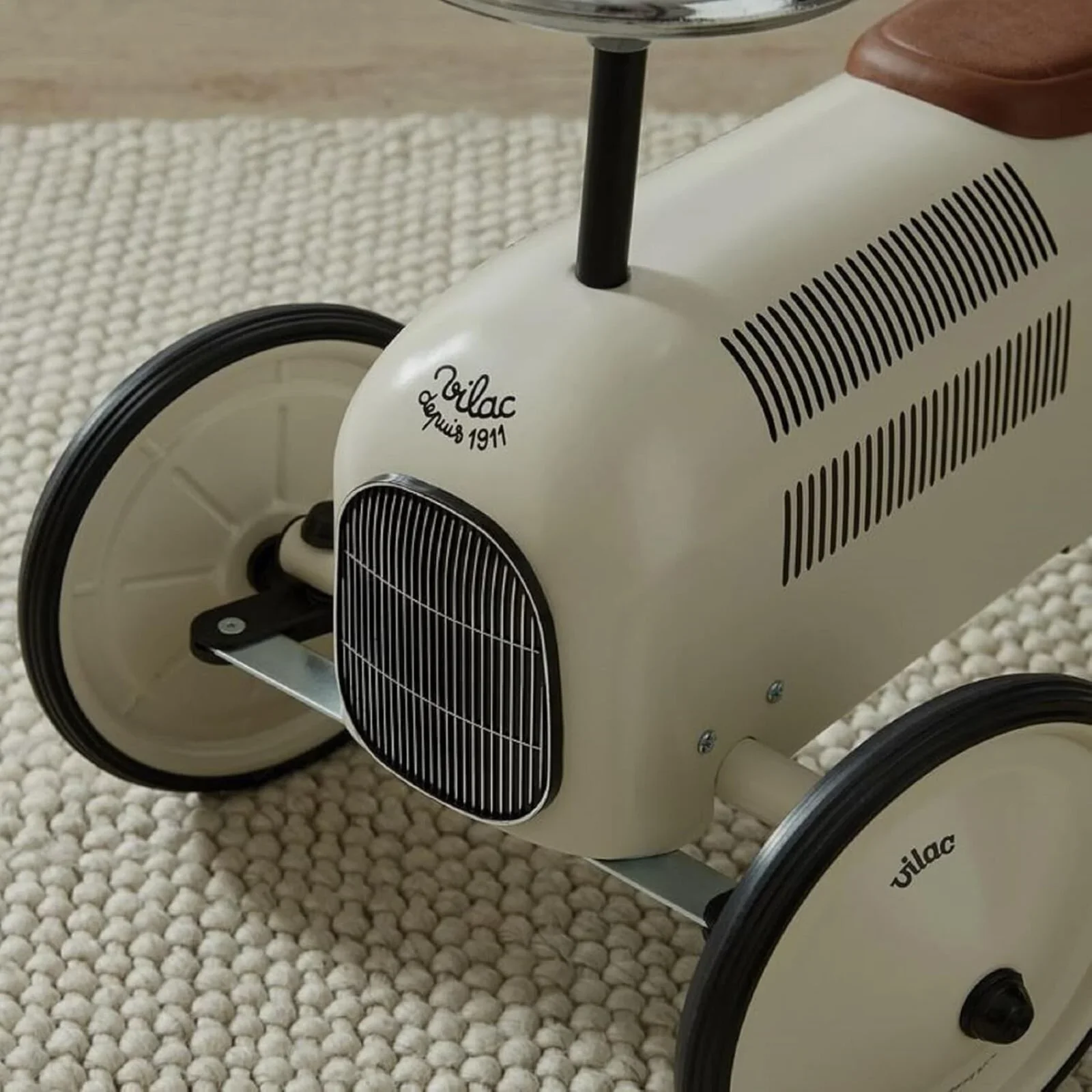 Vilac Ride On Metal Car Toy - Off White - Image 8