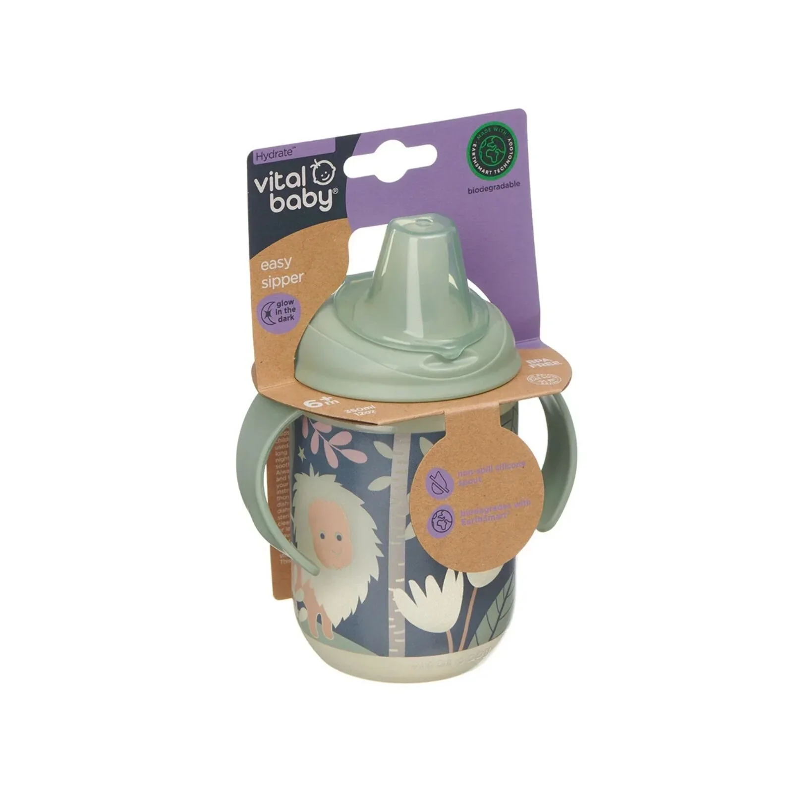 Vital Baby Hydrate Easy Sipper Cup 350ml - Jungle Glow - Image 3