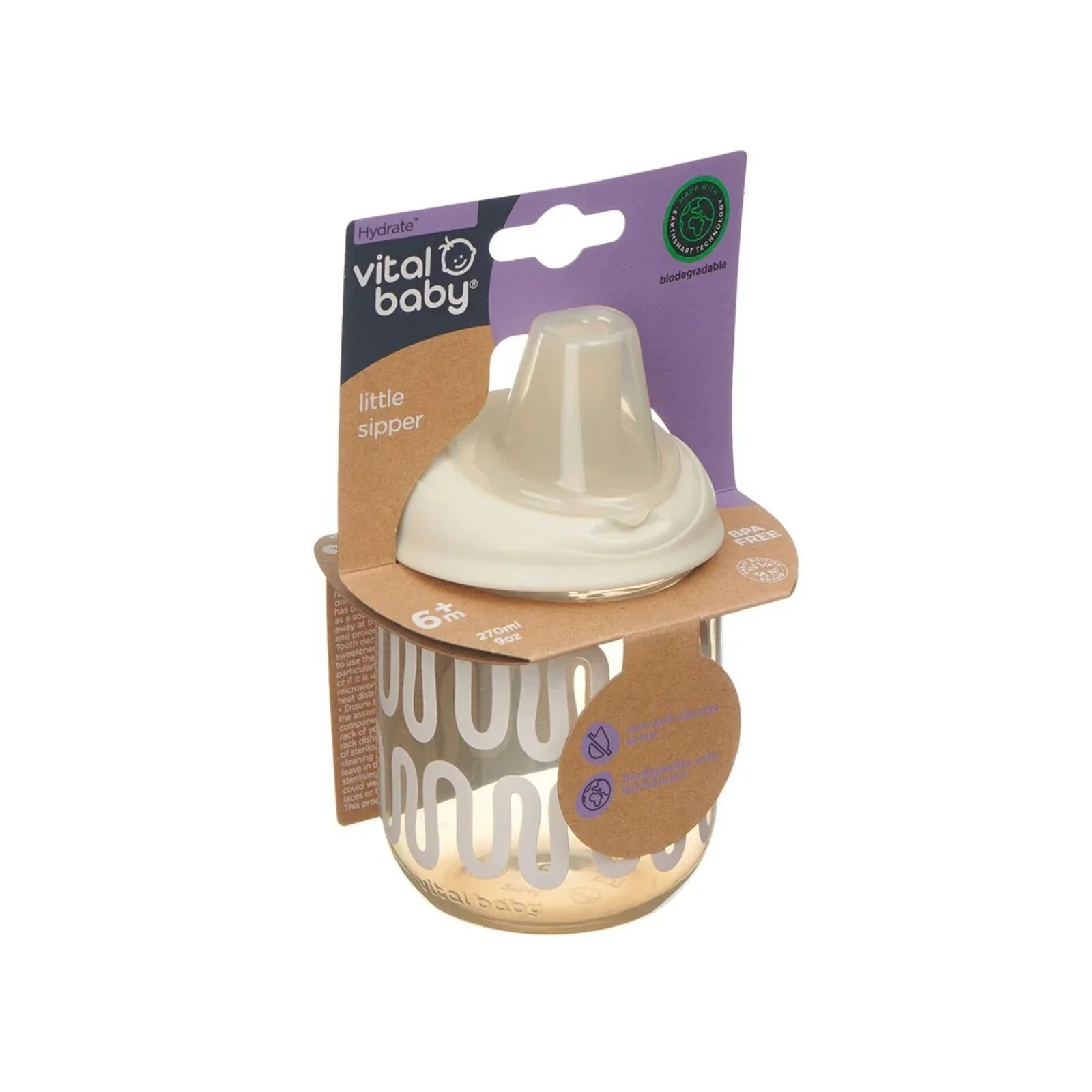 Vital Baby Hydrate Sipper Cup 270ml - Natural Oat - Image 3