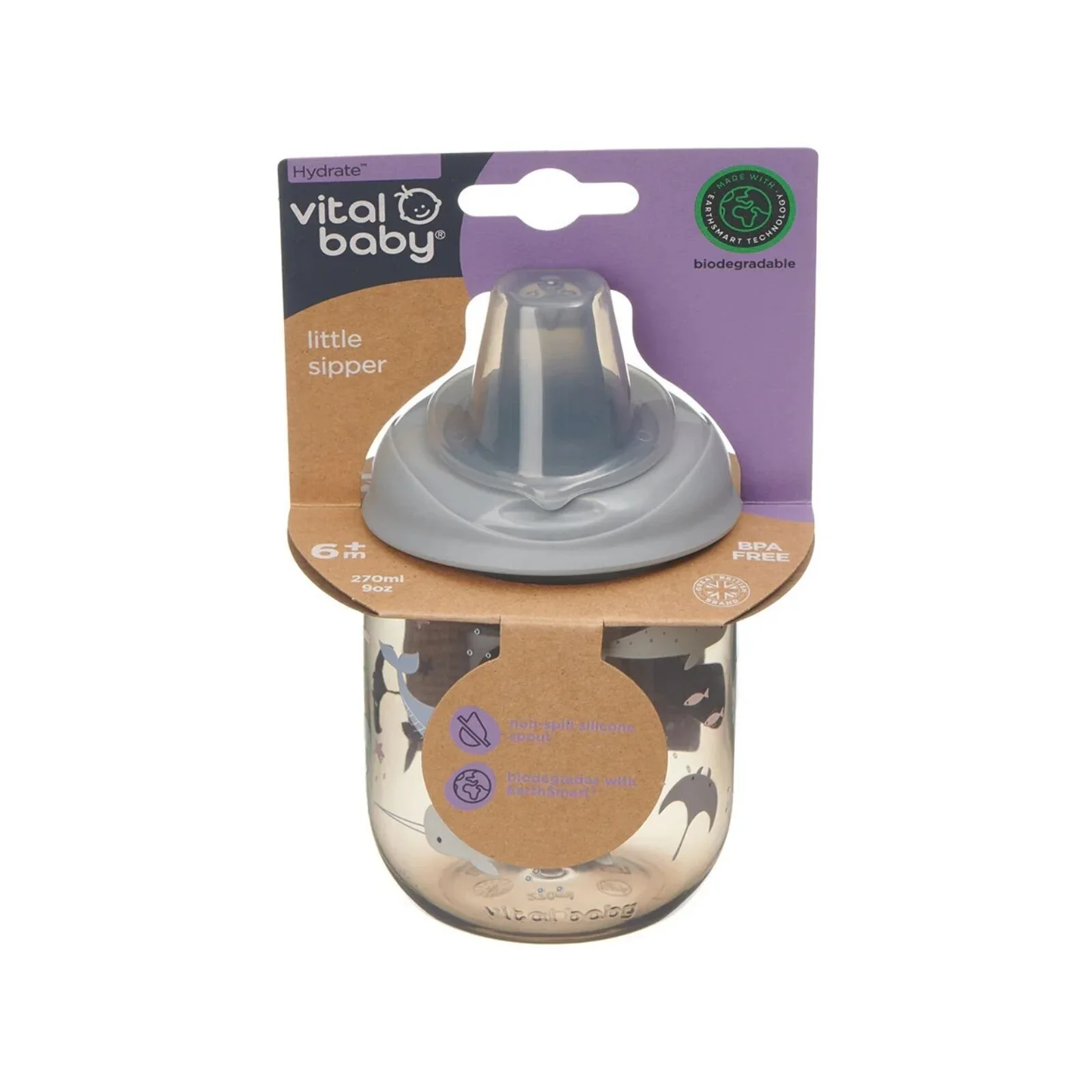 Vital Baby Hydrate Sipper Cup 270ml - Natural Storm - Image 3