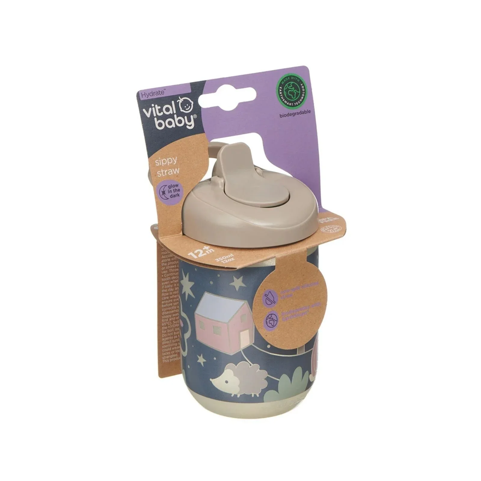 Vital Baby Hydrate Sippy Straw Cup 350ml - Woodland Glow - Image 4