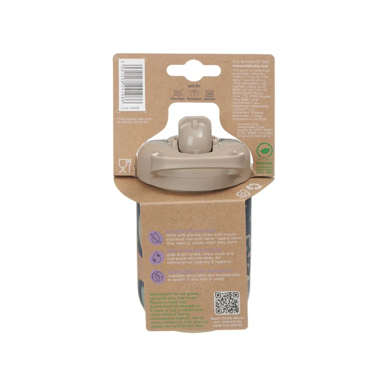 Vital Baby Hydrate Sippy Straw Cup 350ml - Woodland Glow - Image 5