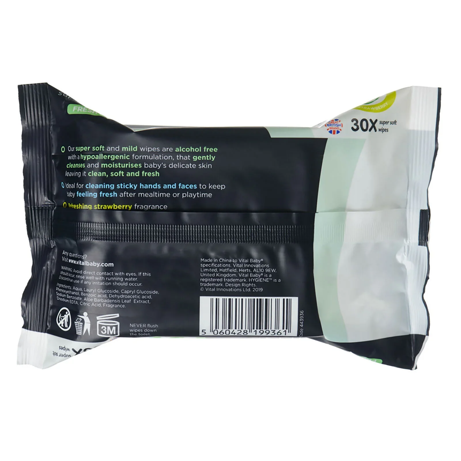 Vital Baby Hygiene Super Soft Hand & Face Wipes 30 pcs - Image 4