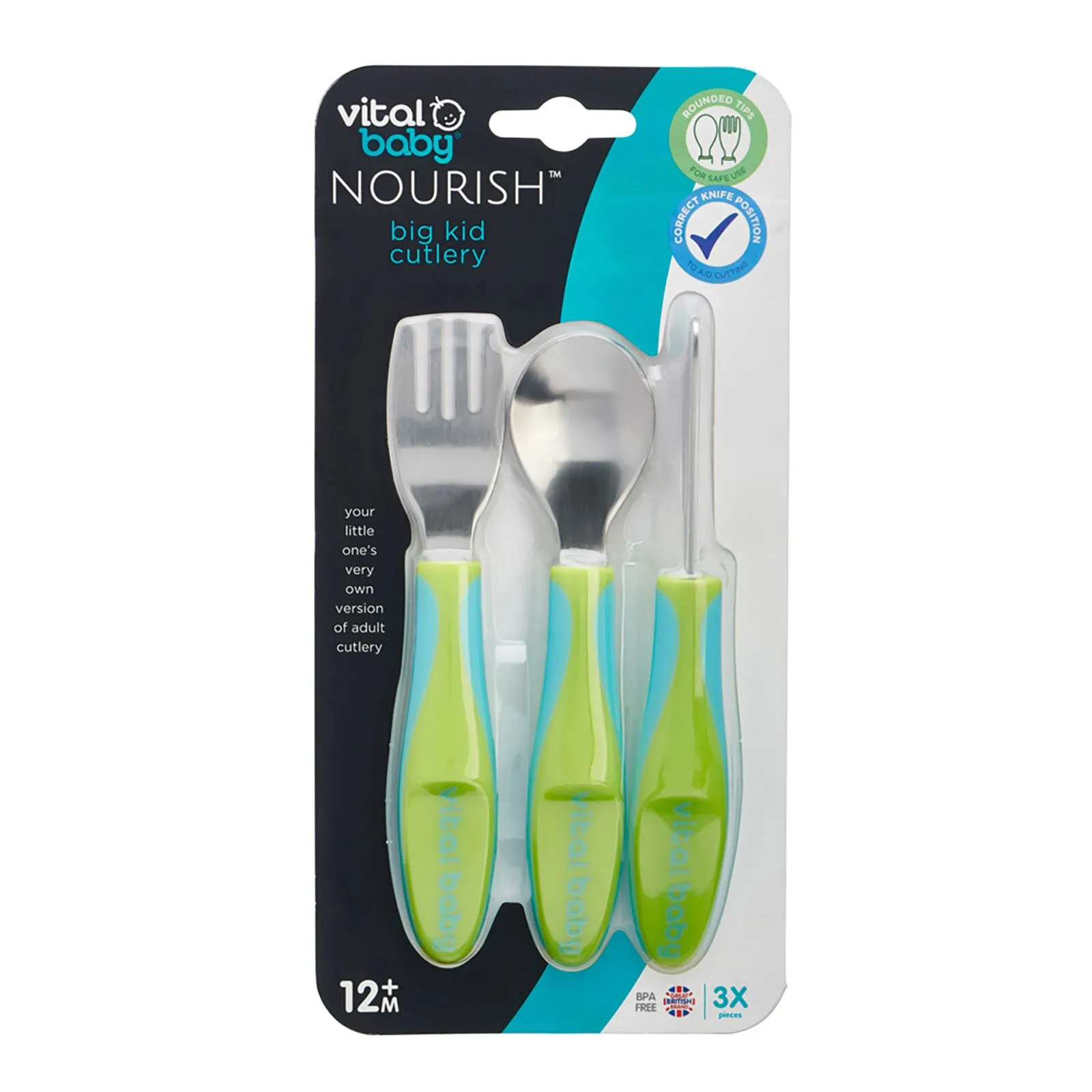 Vital Baby Nourish Big Kid Cutlery 12+ months Pack of 3 - Pop - Image 2