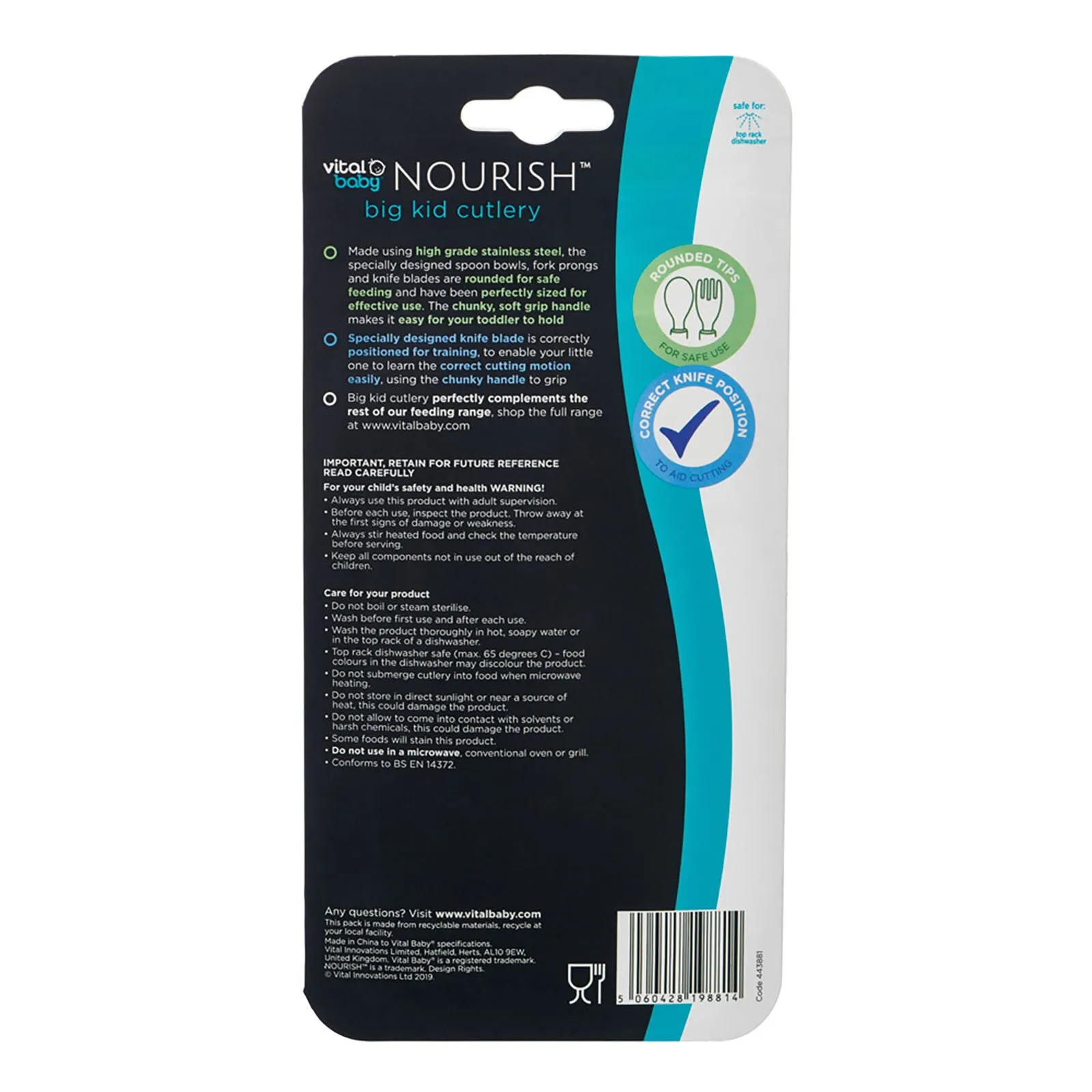 Vital Baby Nourish Big Kid Cutlery 12+ months Pack of 3 - Pop - Image 3
