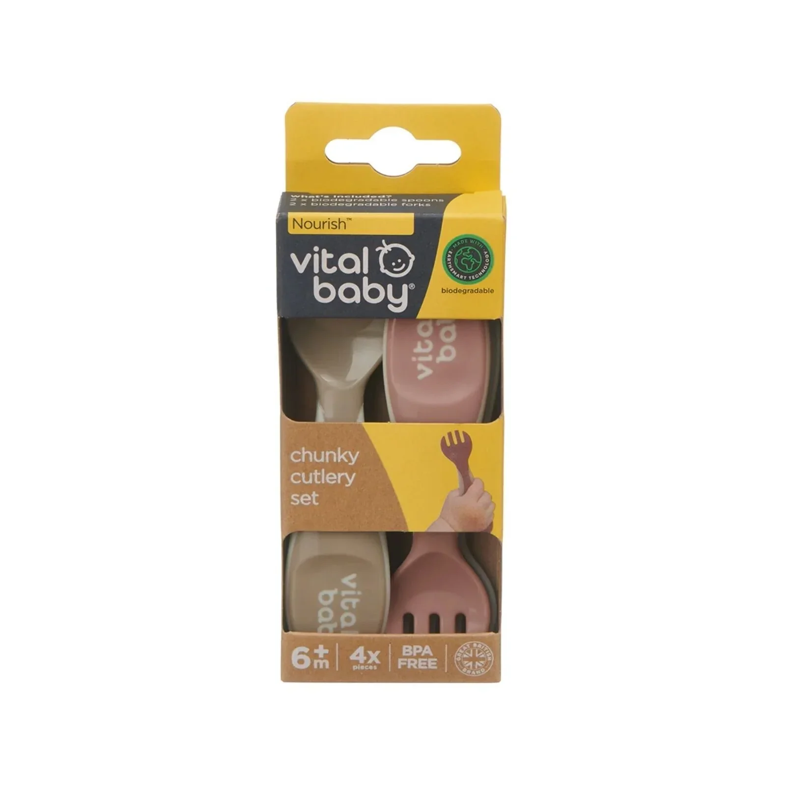 Vital Baby Nourish Chunky Cutlery Natural Pack of 4 - Image 4