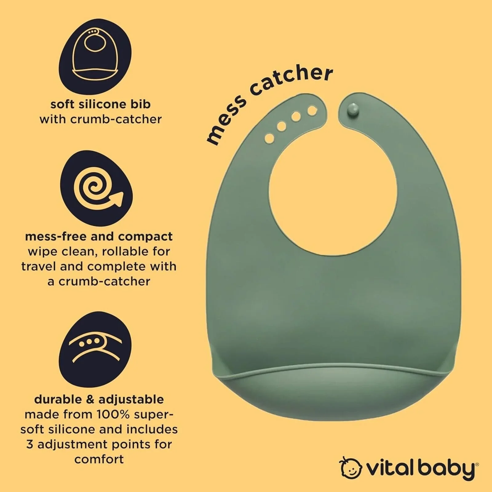 Vital Baby Nourish Mess Catcher - Natural Moss - Image 3