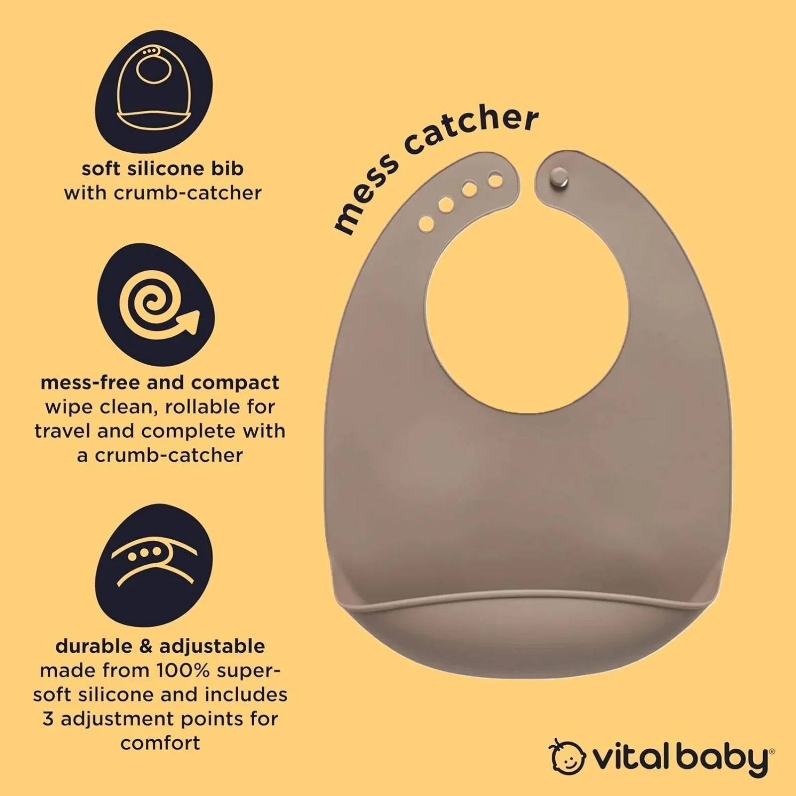 Vital Baby Nourish Mess Catcher - Natural Stone - Image 3
