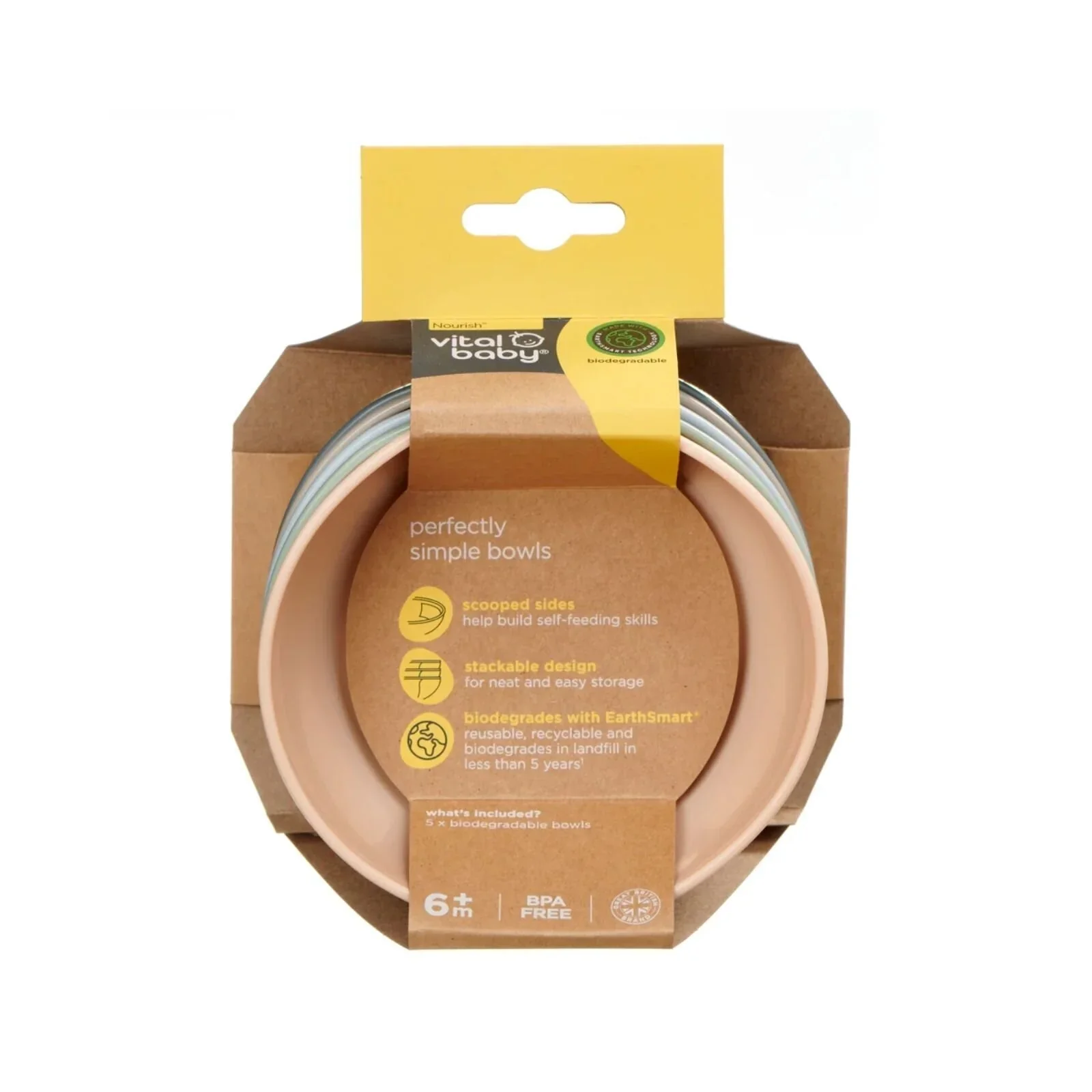 Vital Baby Nourish Perfectly Simple Bowl Pack of 5 - Image 8