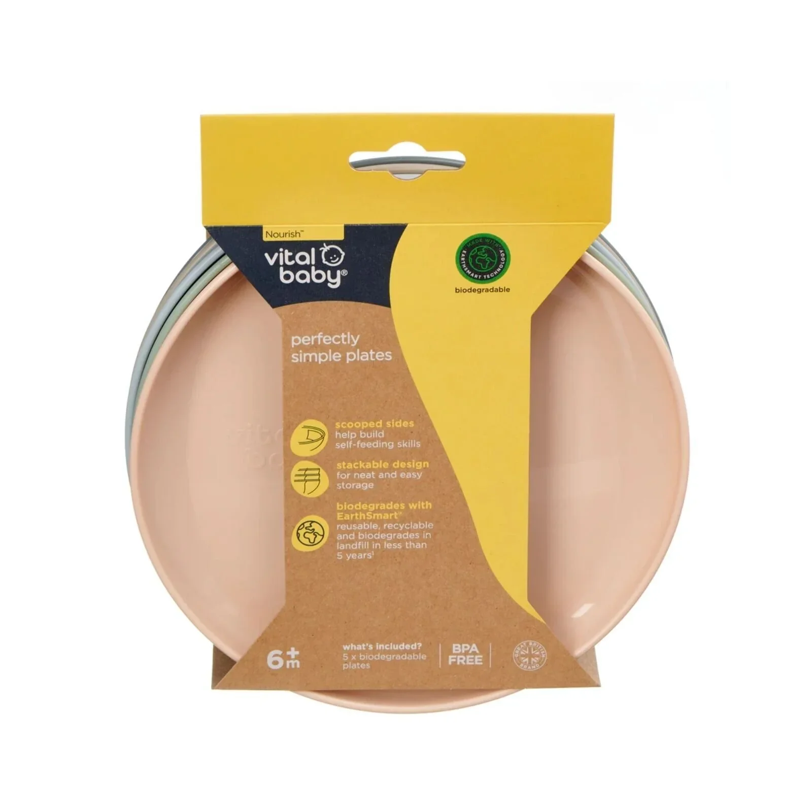 Vital Baby Nourish Perfectly Simple Plates Pack of 5 - Image 8