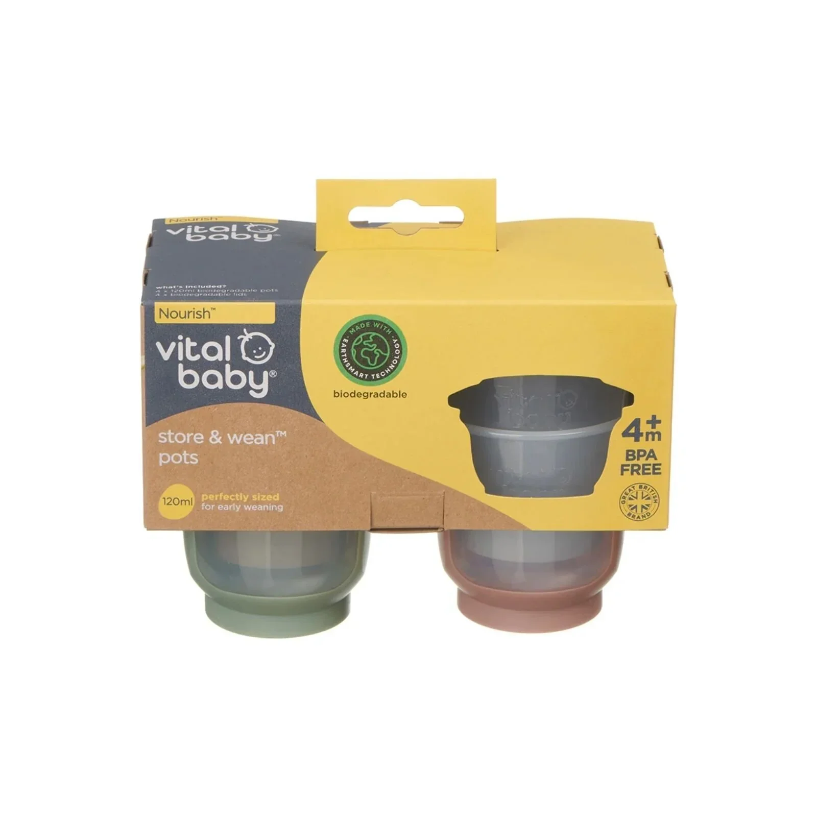 Vital Baby Nourish Store & Wean Pots 120ml Pack of 4 - Image 11