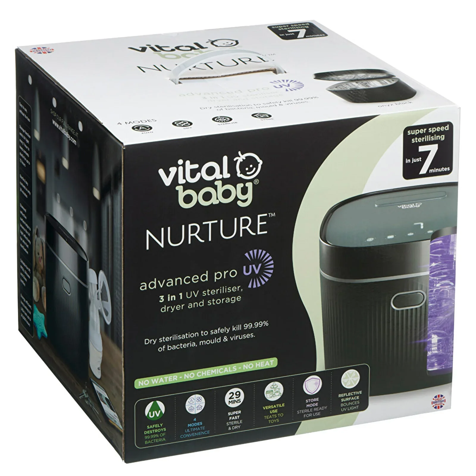 Vital Baby Nurture Advanced Pro UV Steriliser & Dryer - Black - Image 4