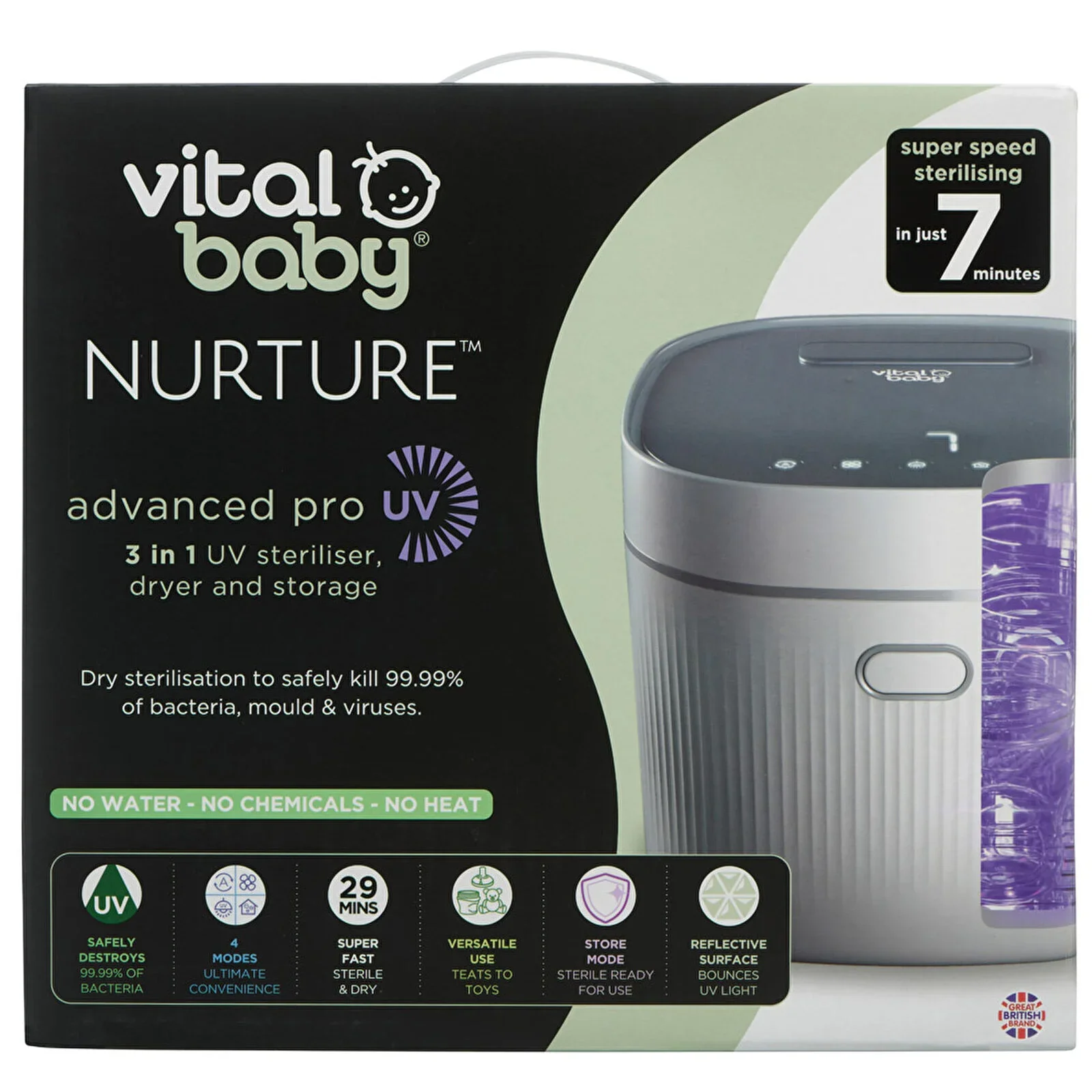 Vital Baby Nurture Advanced Pro UV Steriliser & Dryer - White - Image 6
