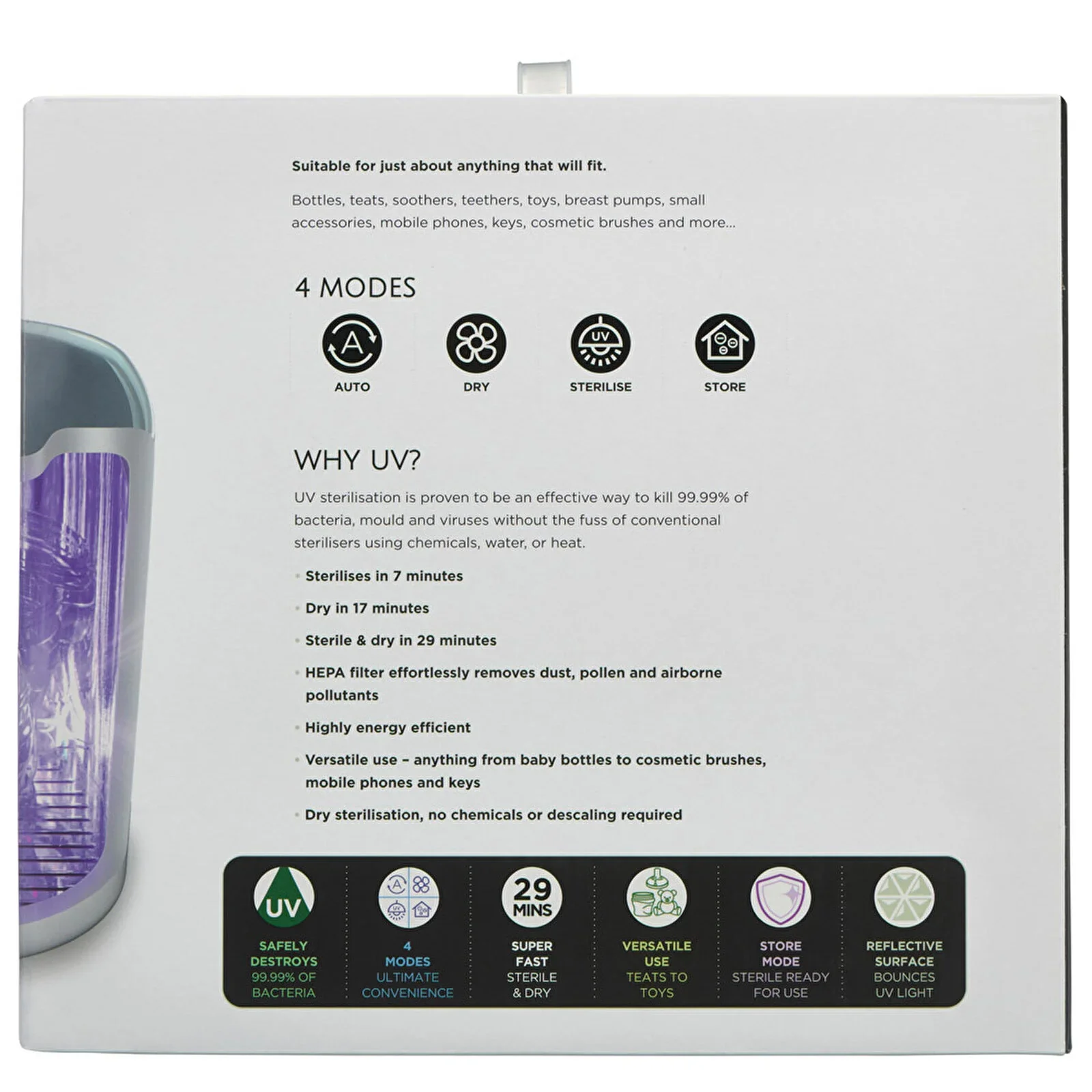 Vital Baby Nurture Advanced Pro UV Steriliser & Dryer - White - Image 7
