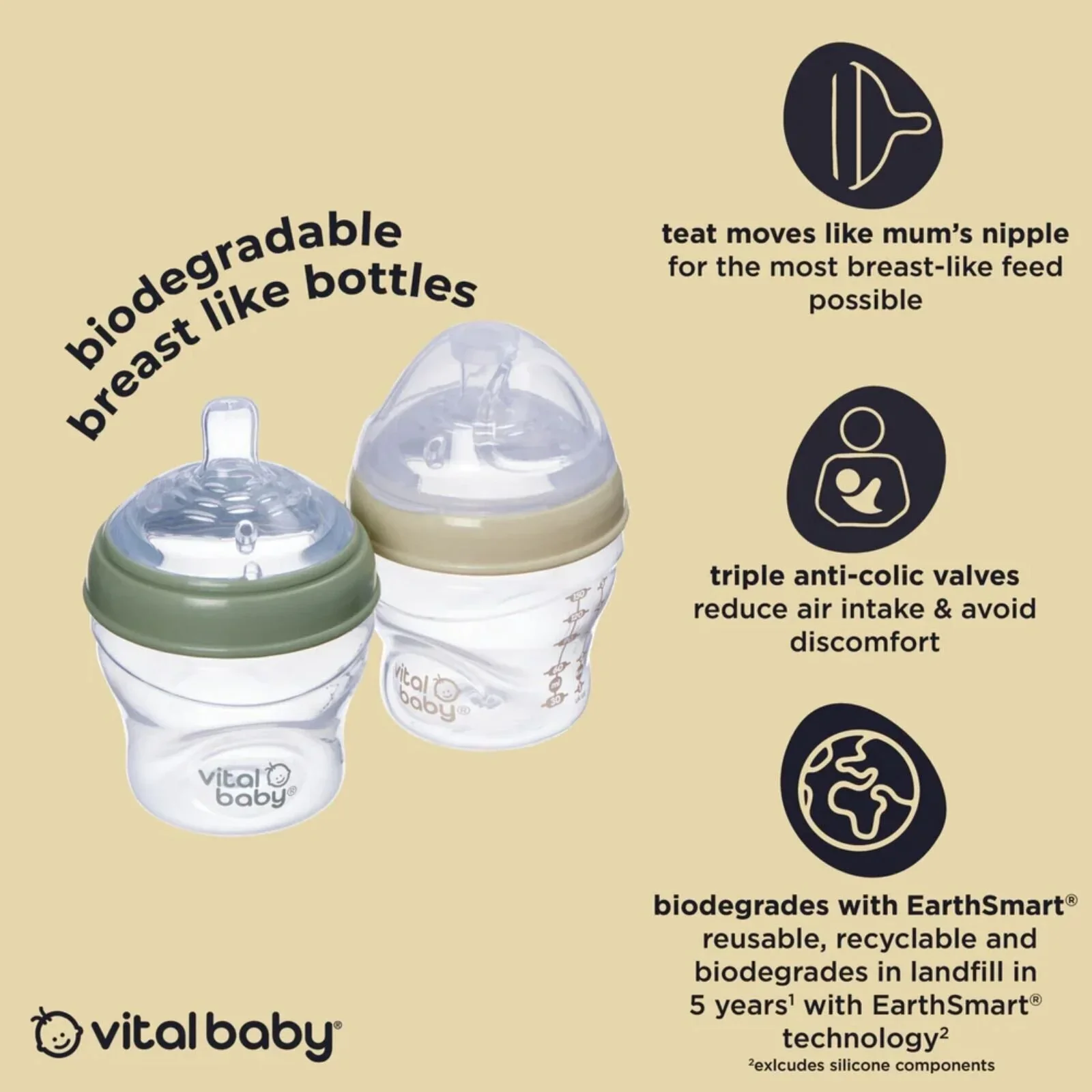 Vital Baby Nurture Breast Like Bottle 150ml - Image 3