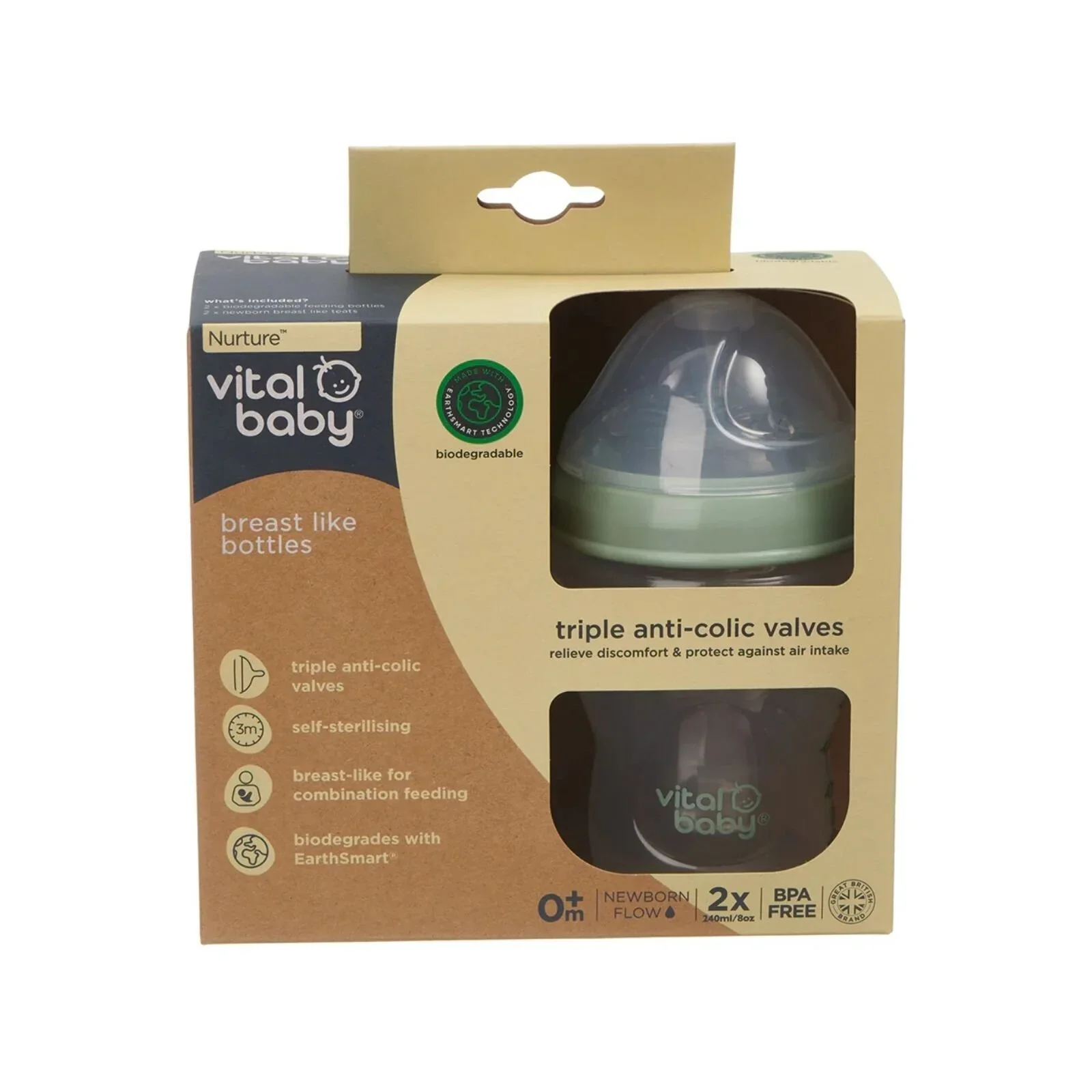 Vital Baby Nurture Breast Like Bottle 240ml Pack of 2 - Image 5