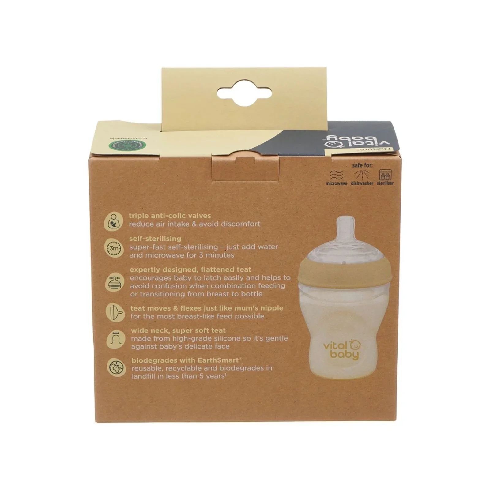 Vital Baby Nurture Breast Like Bottle 240ml Pack of 2 - Image 6