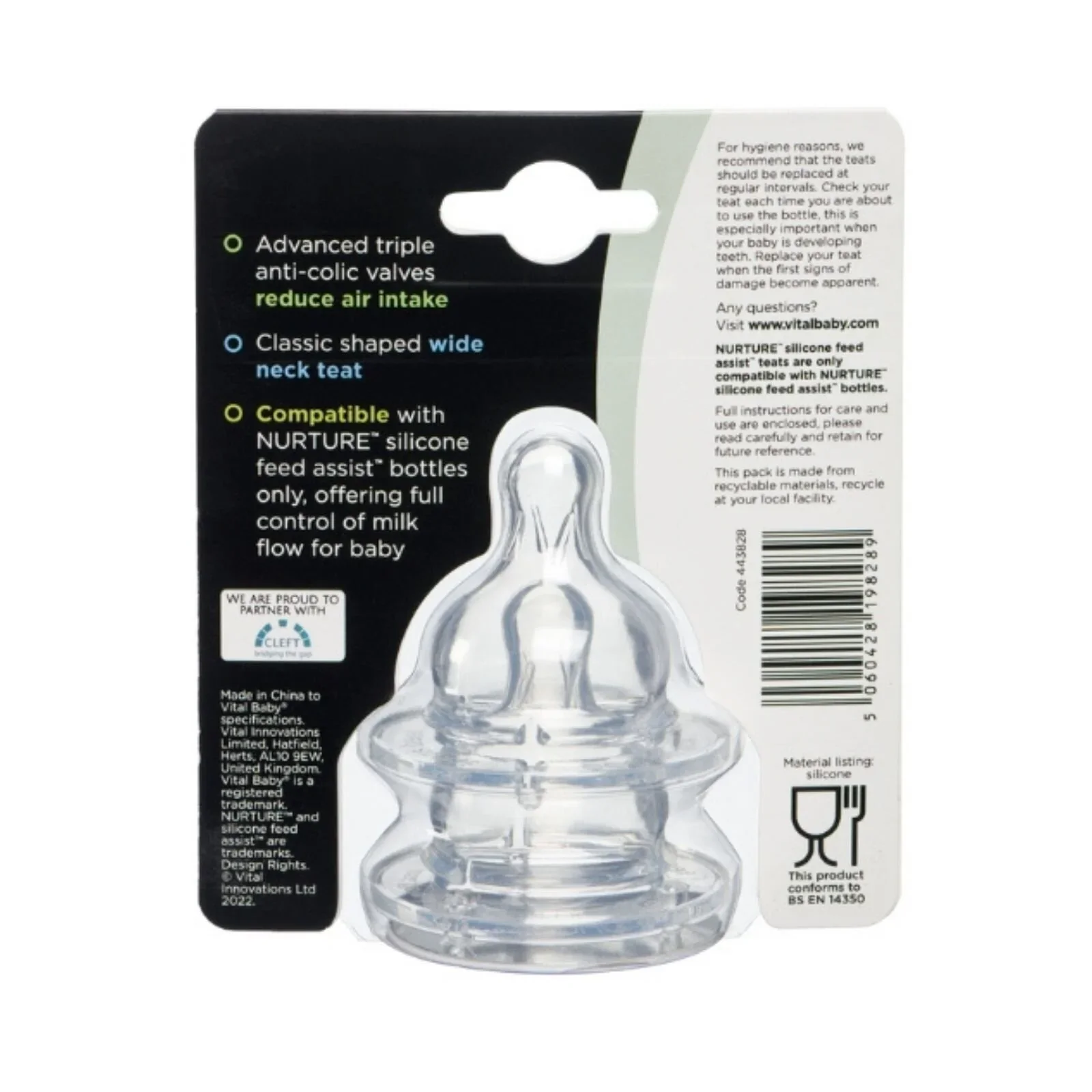Vital Baby Nurture Breast Like Feeding Teat Fast Flow Pack of 2 - Image 4