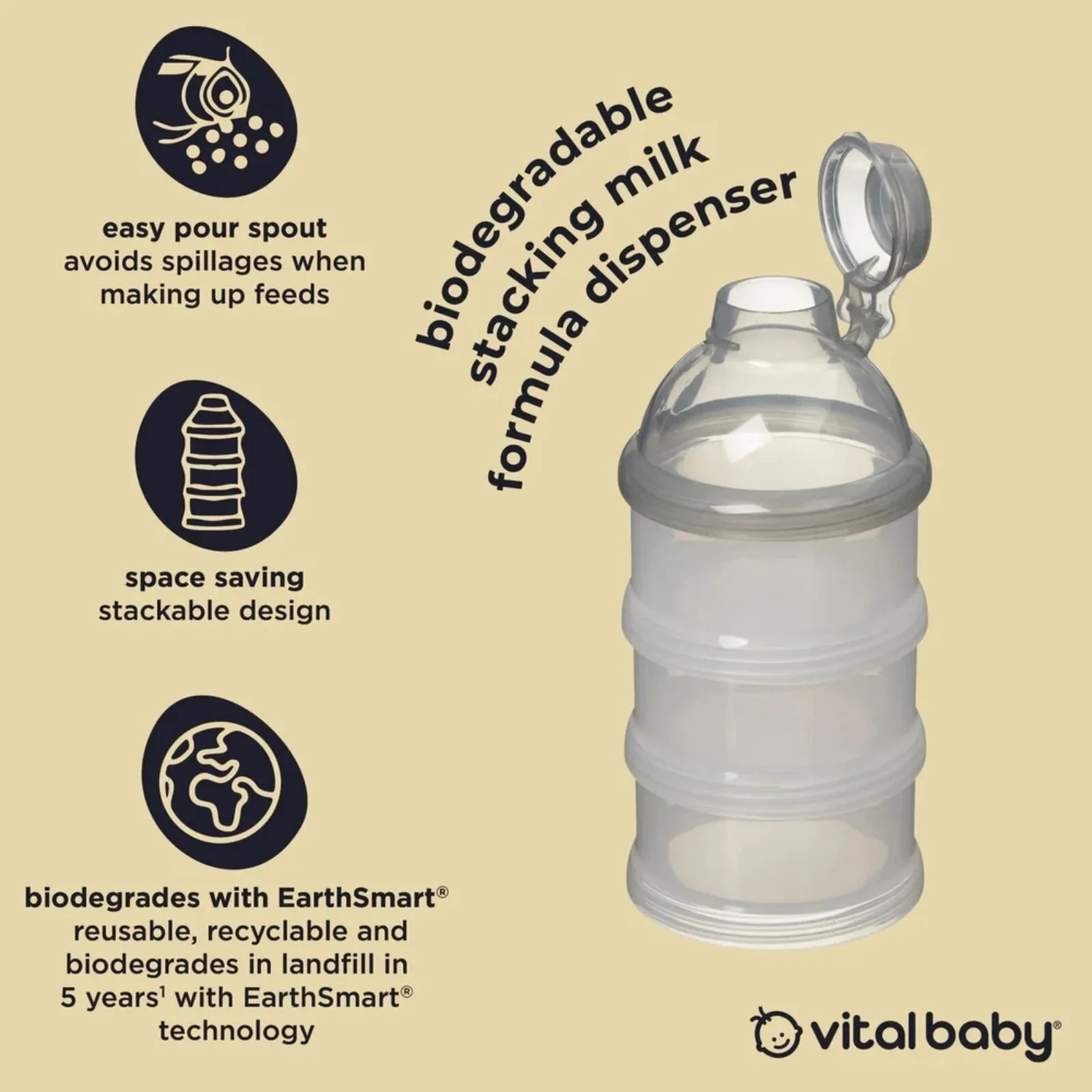 Vital Baby Nurture Stacking Milk Formula Dispenser - Image 2
