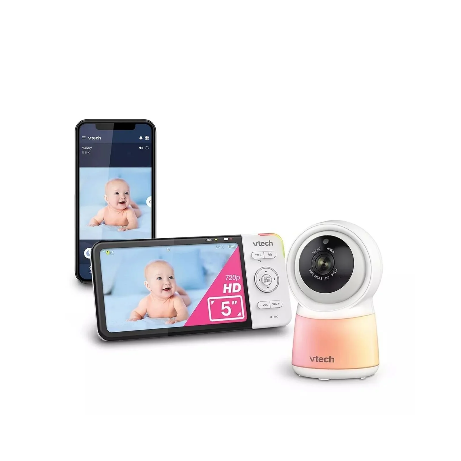VTech RM5755HD 5" Smart Wi-Fi 1080p Video Baby Monitor - Image 2