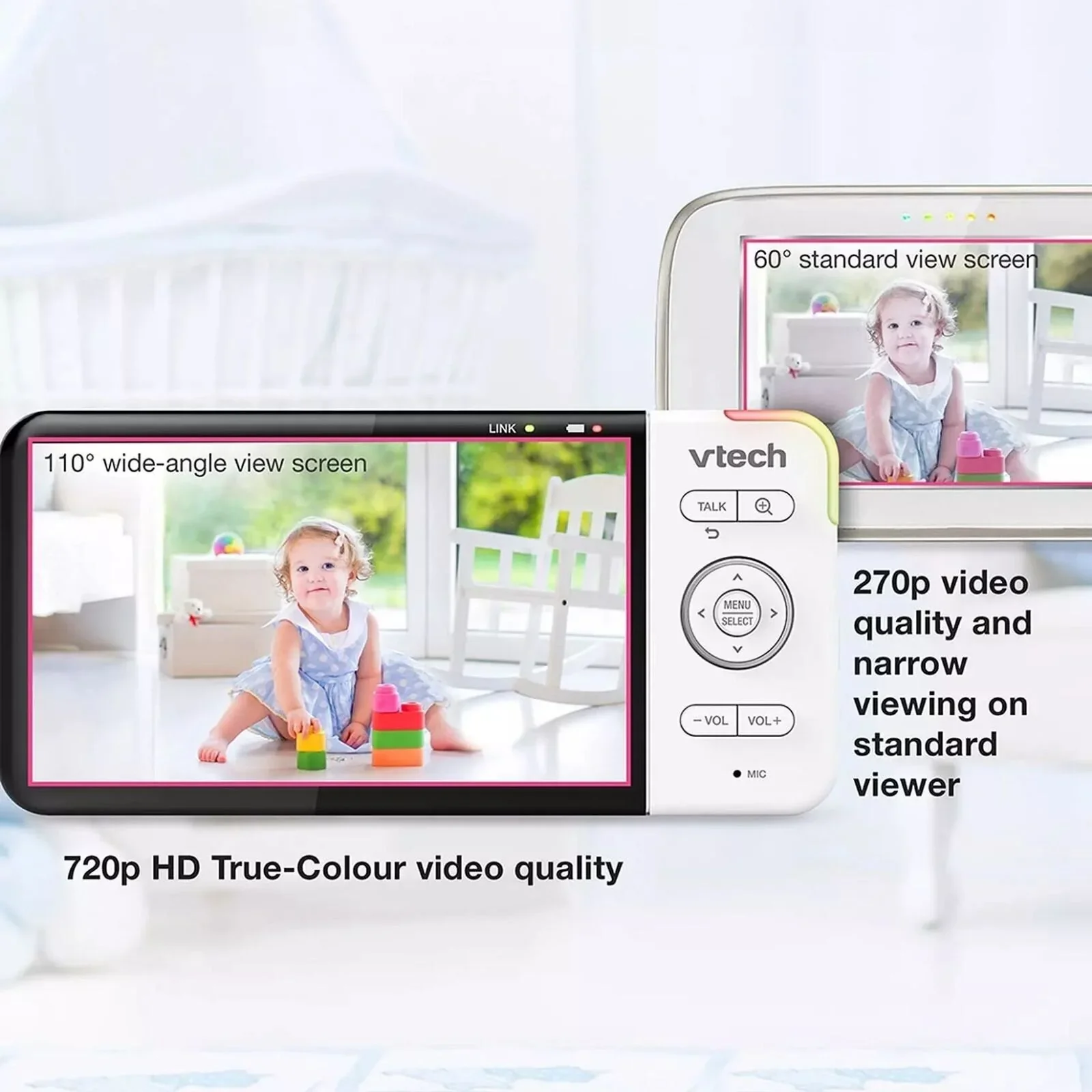 VTech RM5755HD 5" Smart Wi-Fi 1080p Video Baby Monitor - Image 3