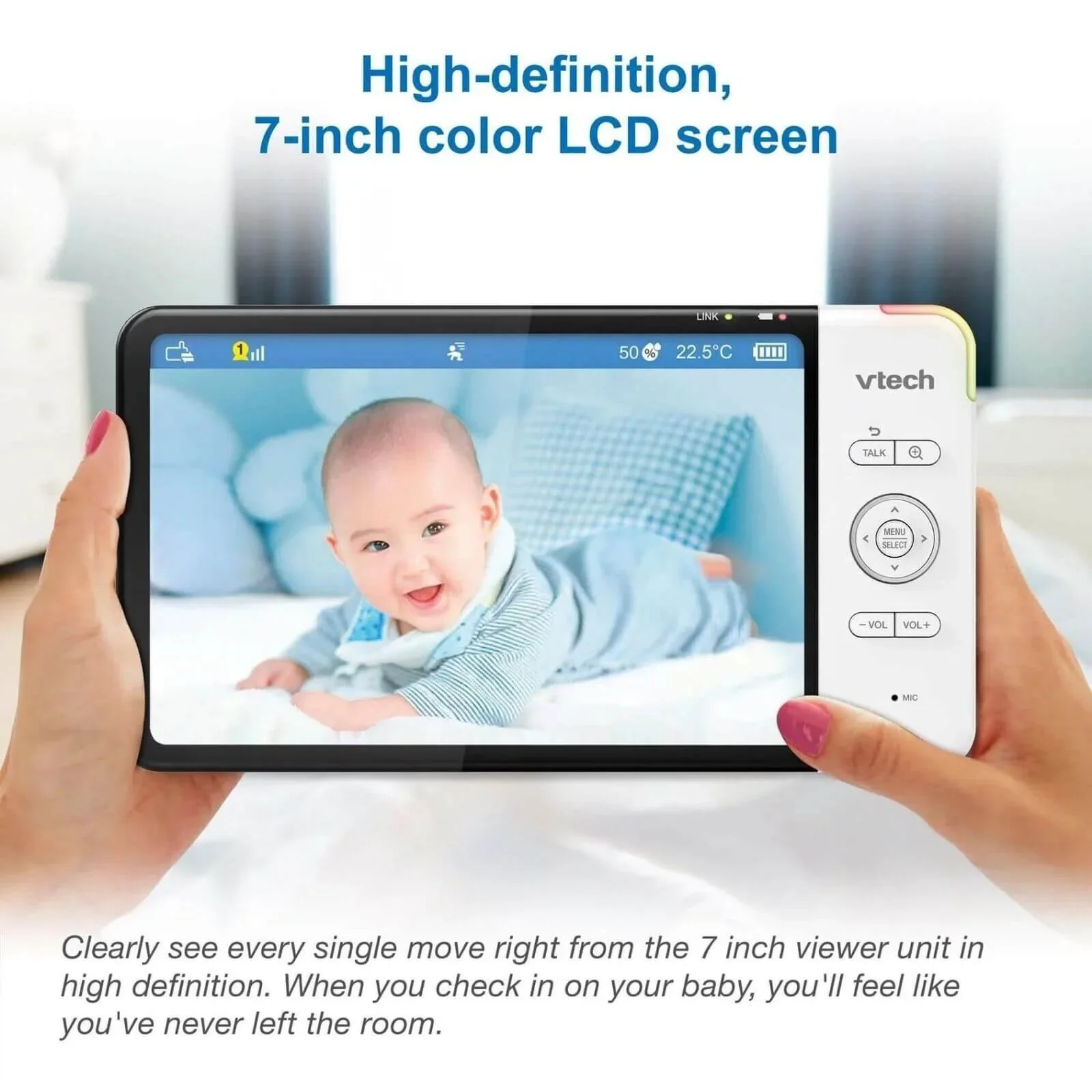 VTech RM7767HD 7inch Smart Wi-Fi Baby Monitor - Image 8