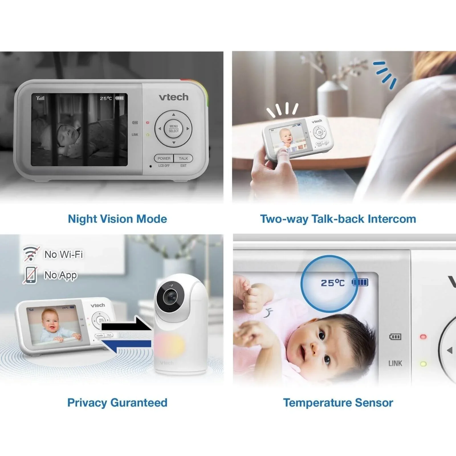VTech - VM3263 2.8" Pan & Tilt Video Monitor with Night Light - Image 5