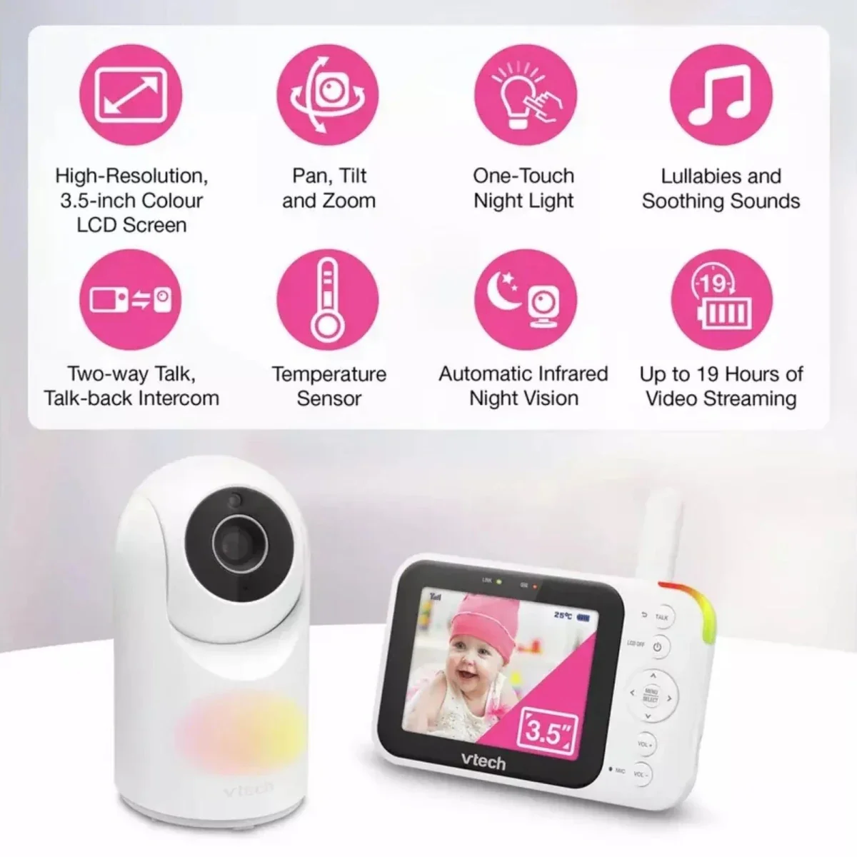 VTech VM4263 3.5" Pan & Tilt Video Monitor - Image 8