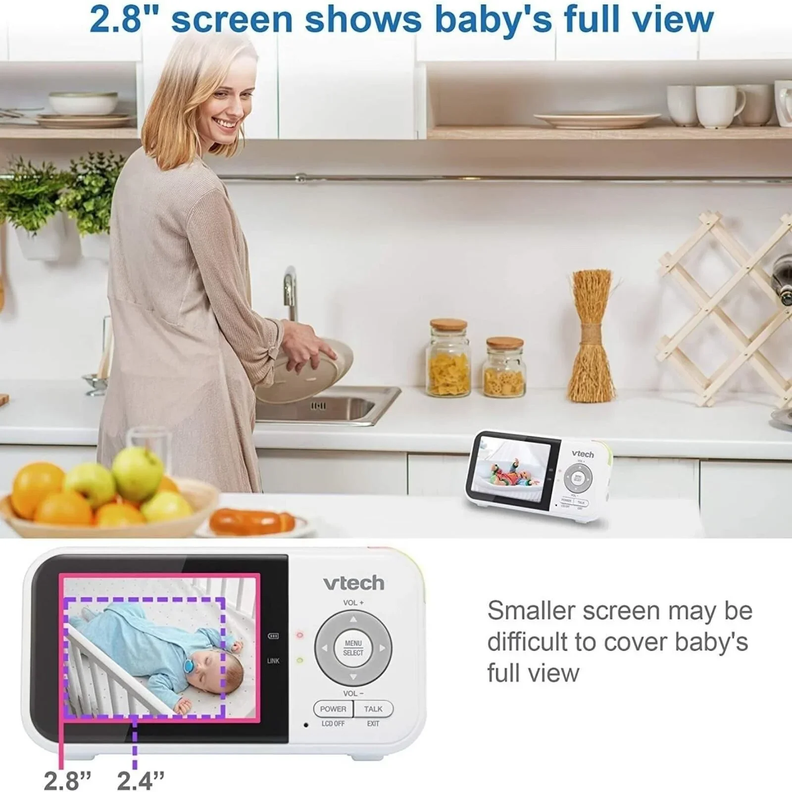 VTech VM819 2.8" Digital Video Baby Monitor with Adjustable Camera - Image 9