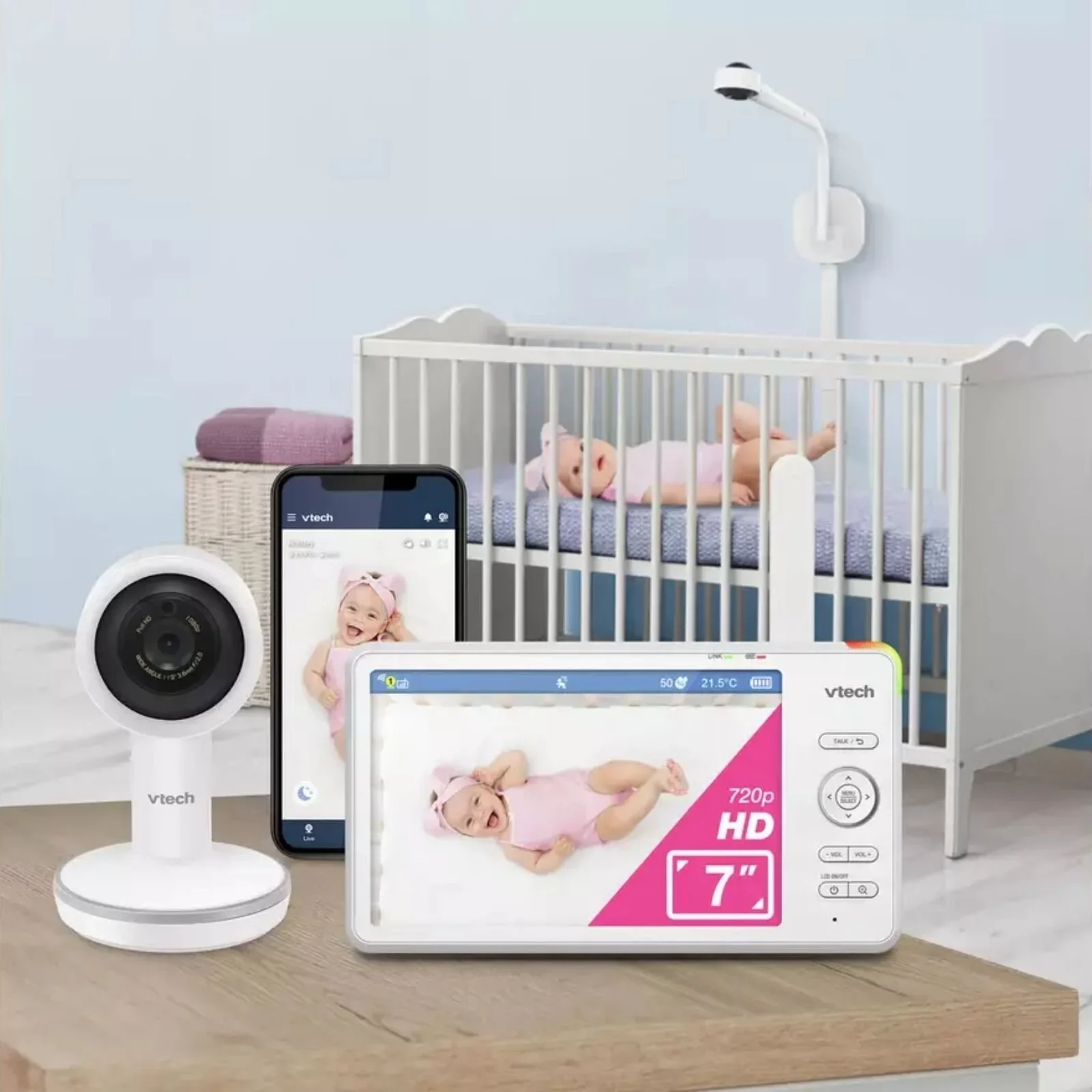 VTech RM7787 HD 7" Over-the-Cot Wi-Fi Baby Monitor - Image 10