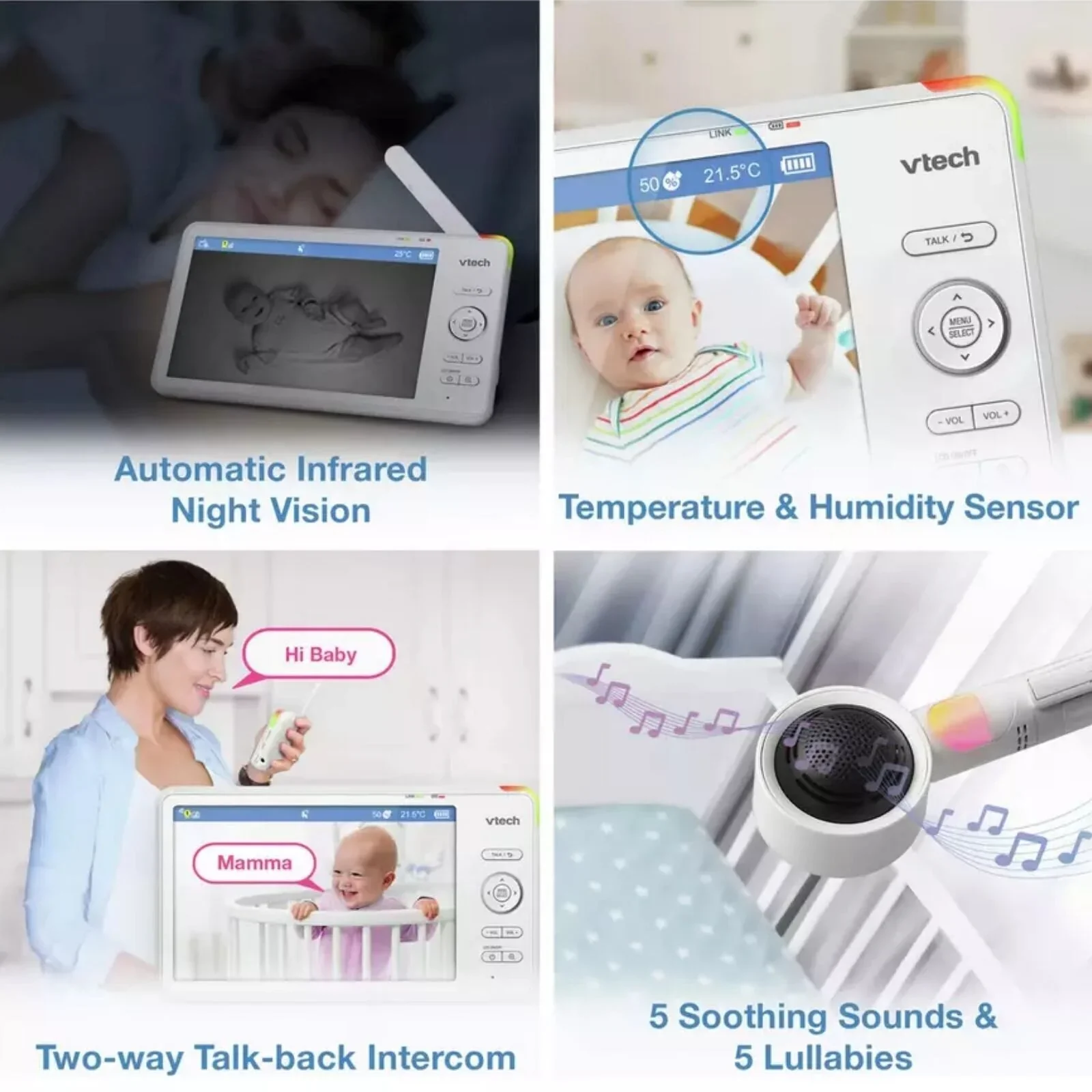 VTech RM7787 HD 7" Over-the-Cot Wi-Fi Baby Monitor - Image 3