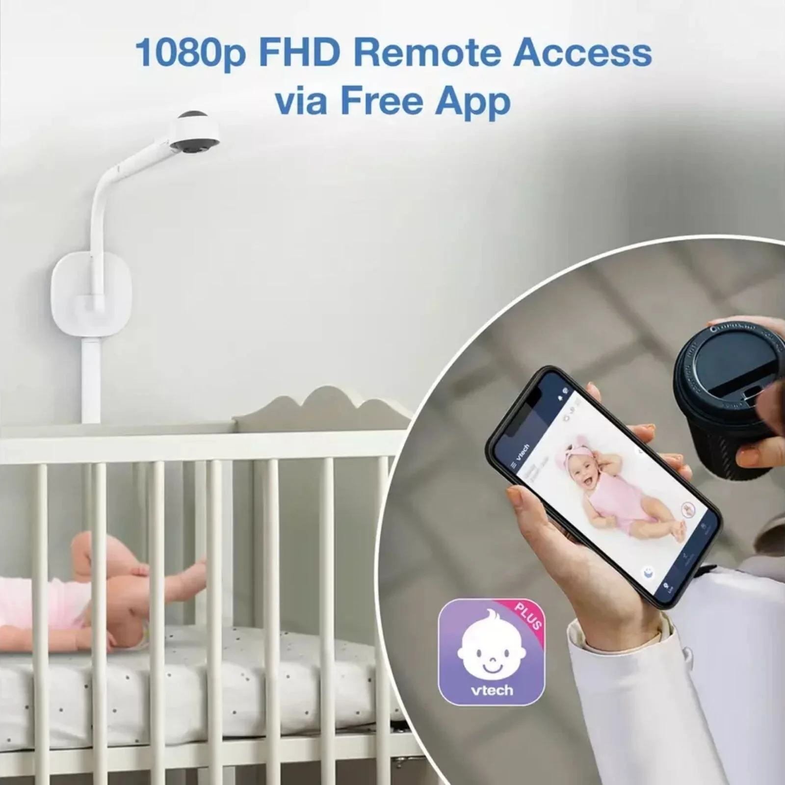 VTech RM7787 HD 7" Over-the-Cot Wi-Fi Baby Monitor - Image 6