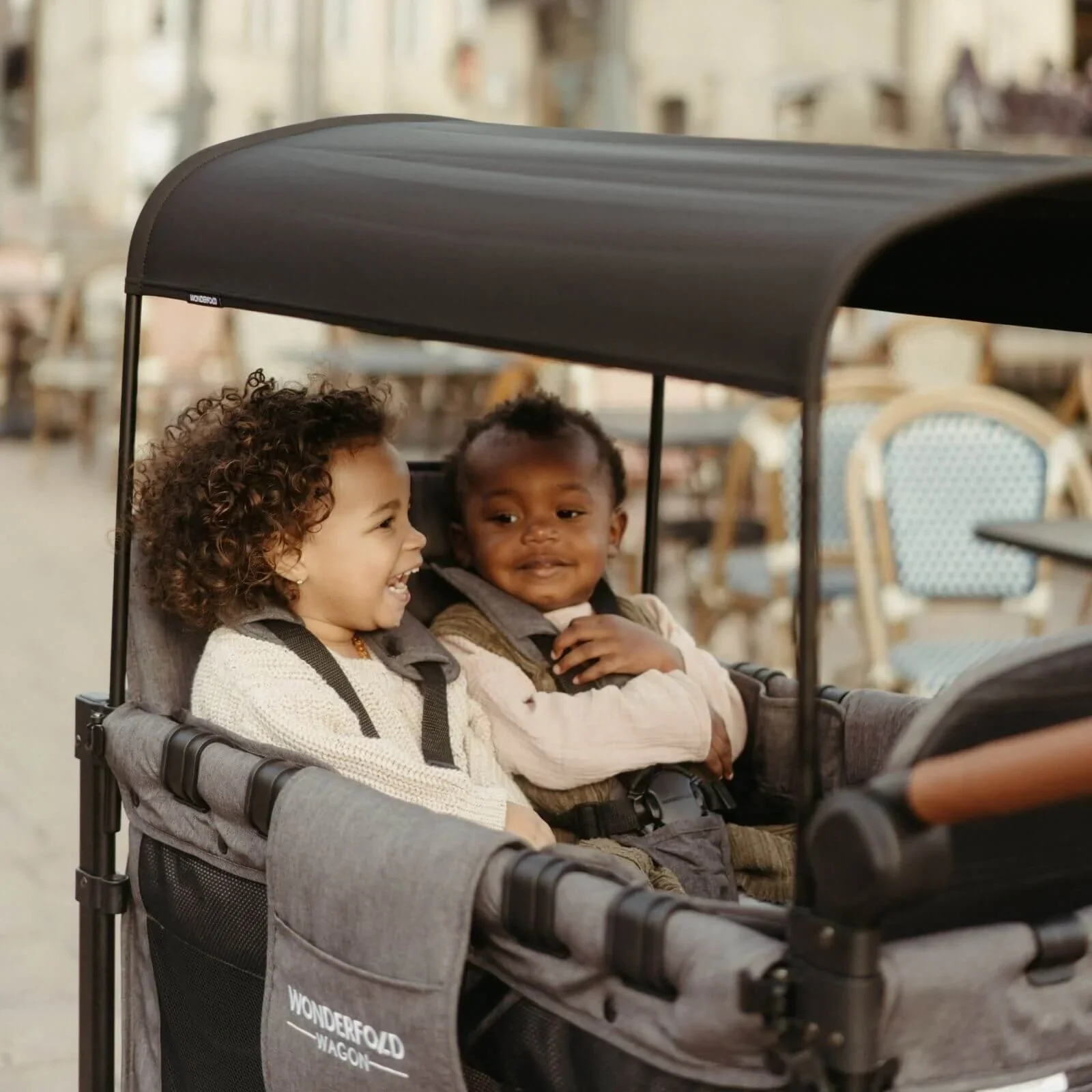 W4 Luxe Quad Stroller Wagon - Charcoal Grey - Image 5