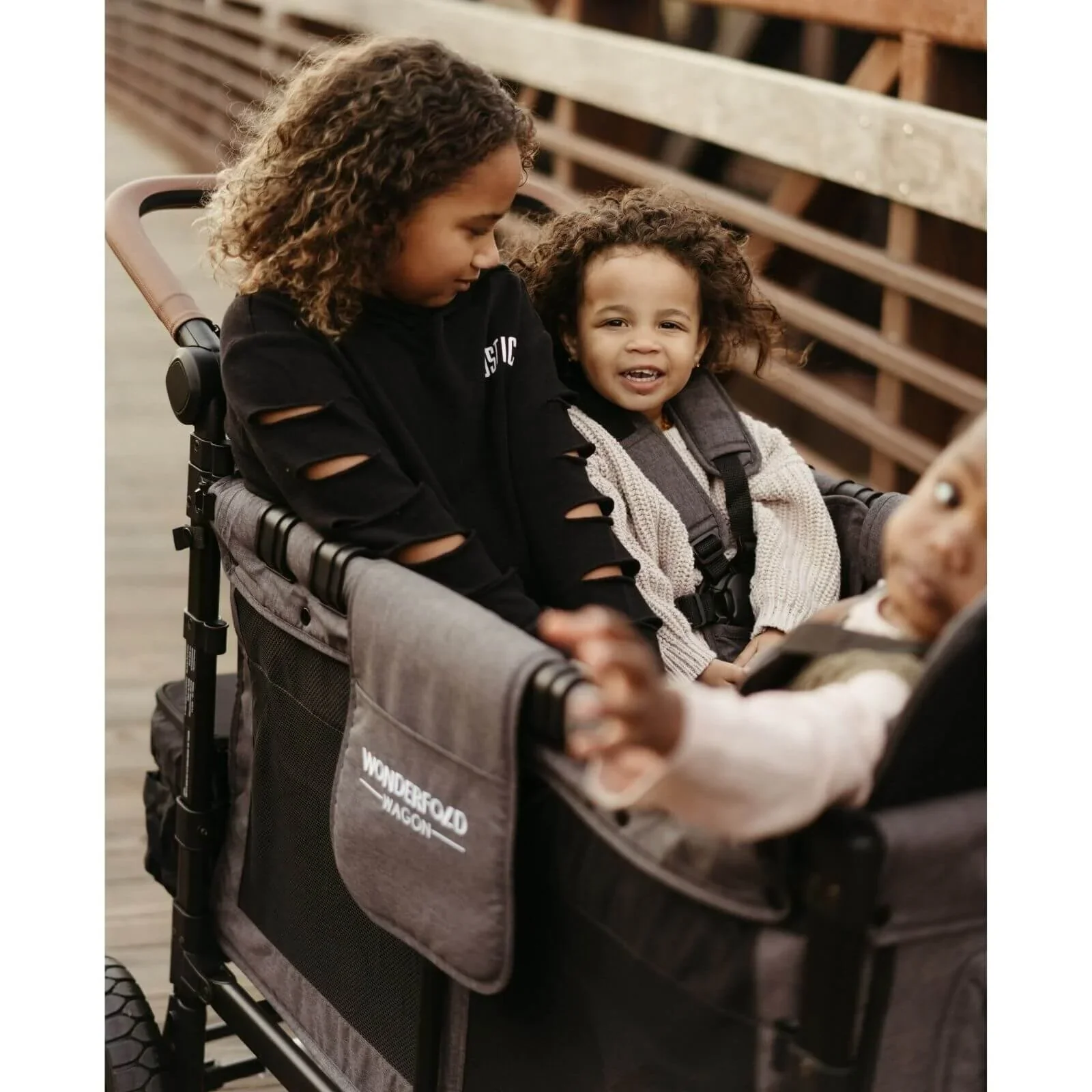 W4 Luxe Quad Stroller Wagon - Charcoal Grey - Image 6