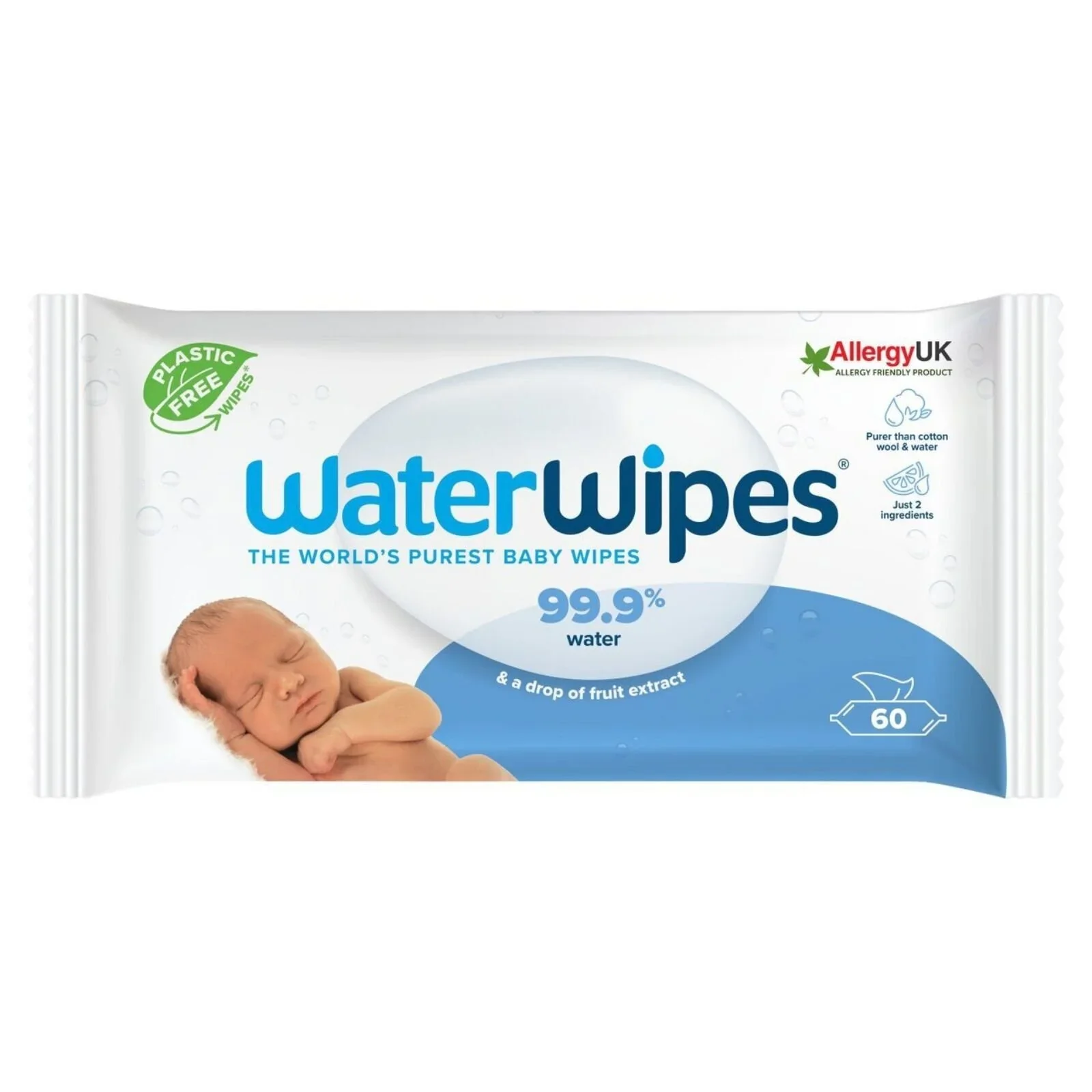 WaterWipes Sensitive Baby Wipes 6x60 pcs - Image 2