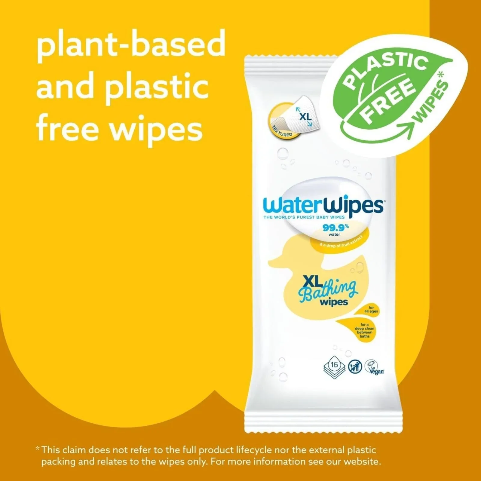 WaterWipes XL Bathing Wipes 16 pcs - Image 3