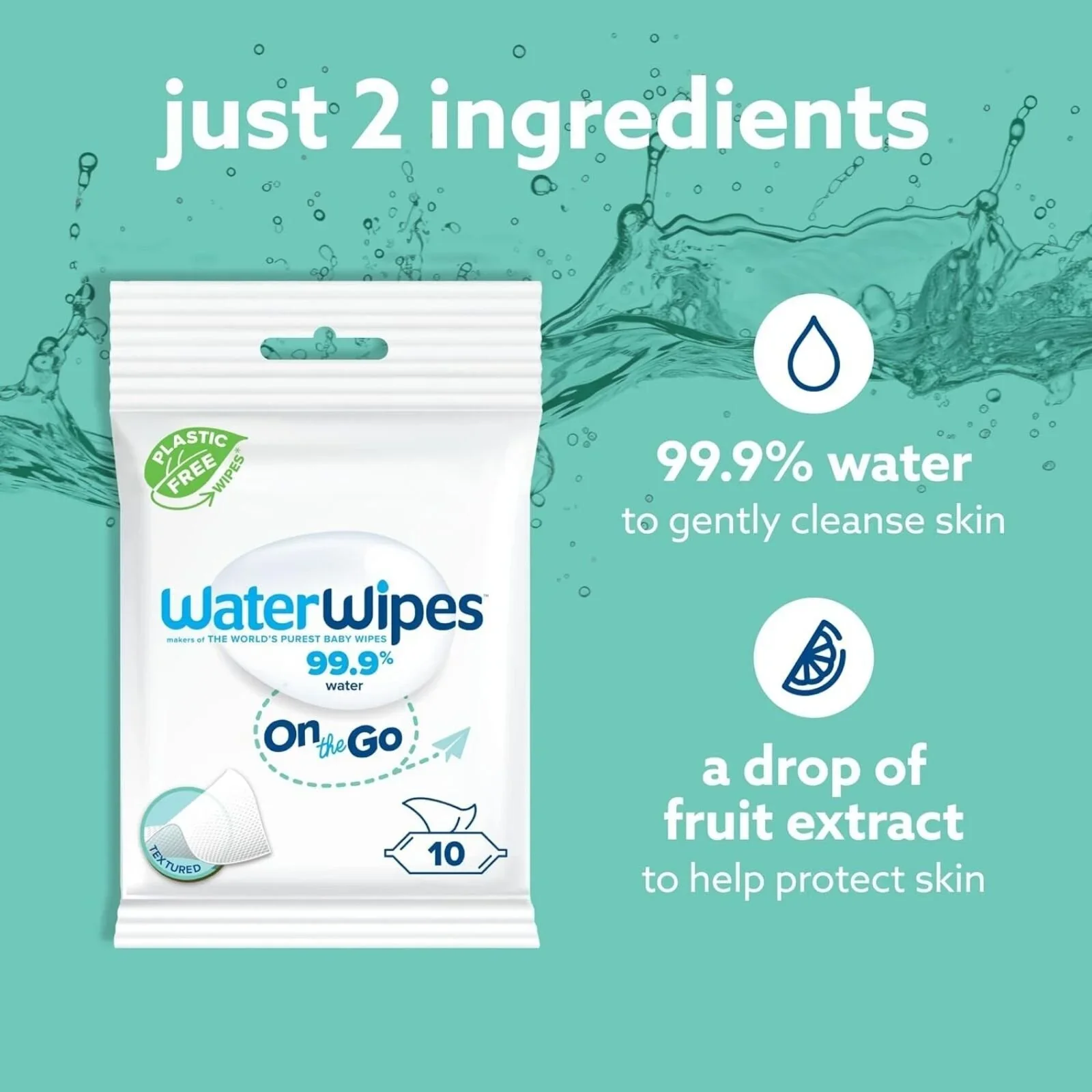 WaterWipes On the Go Wipes 10 pcs - Image 3