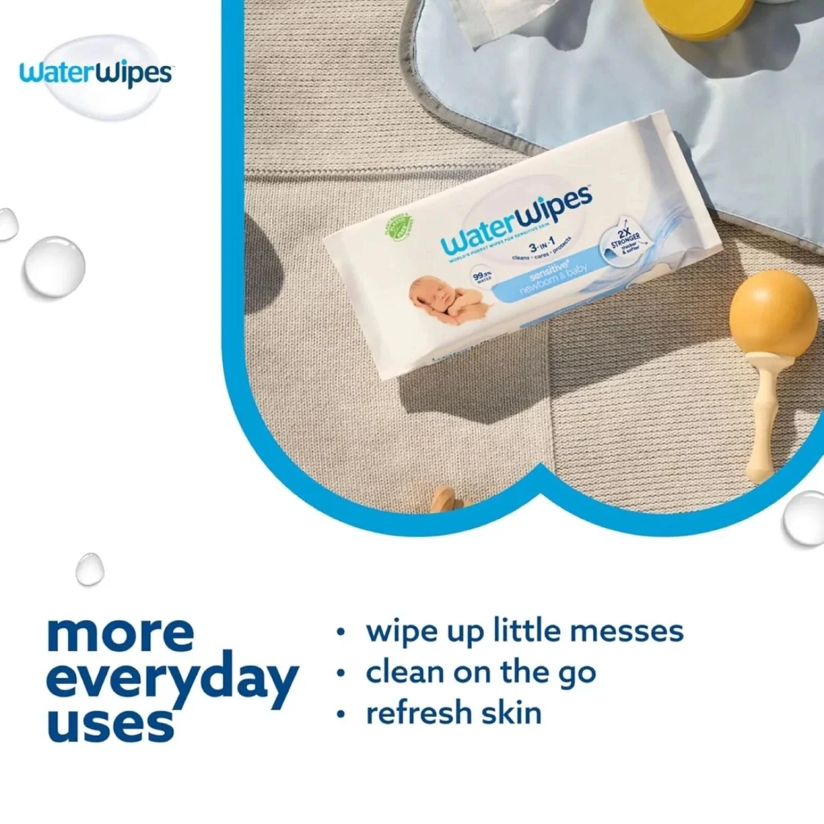 WaterWipes Sensitive Baby Wipes 12x60 pcs - Image 4
