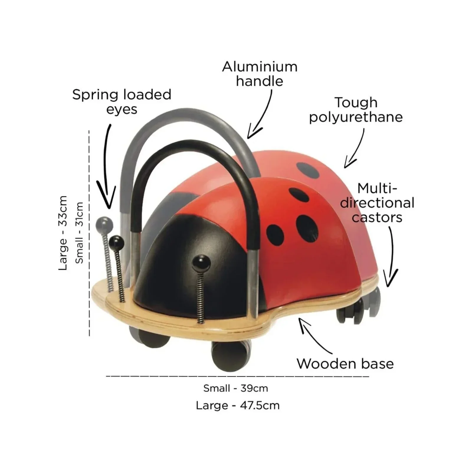 Wheely Bug Small Ride On - Ladybird - Image 5