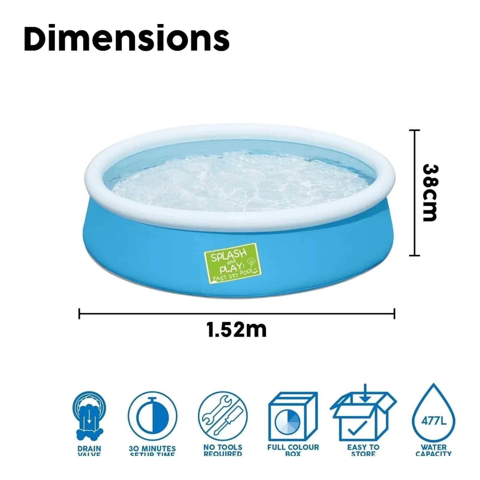 Wilton Bradley My First Fast Set Pool 152 cm - Blue - Image 2