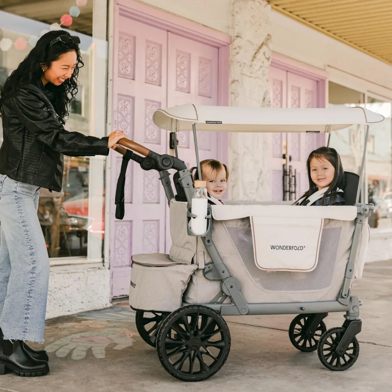 Wonderfold L4 Quad Stroller Wagon - Grey - Image 8