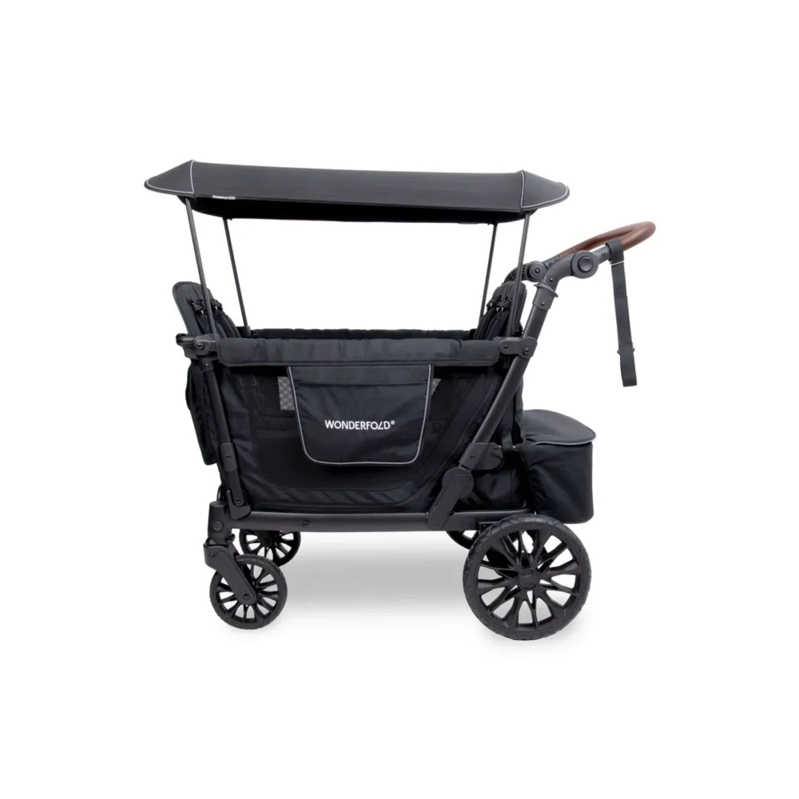 Wonderfold L4 Quad Stroller Wagon - Black - Image 8