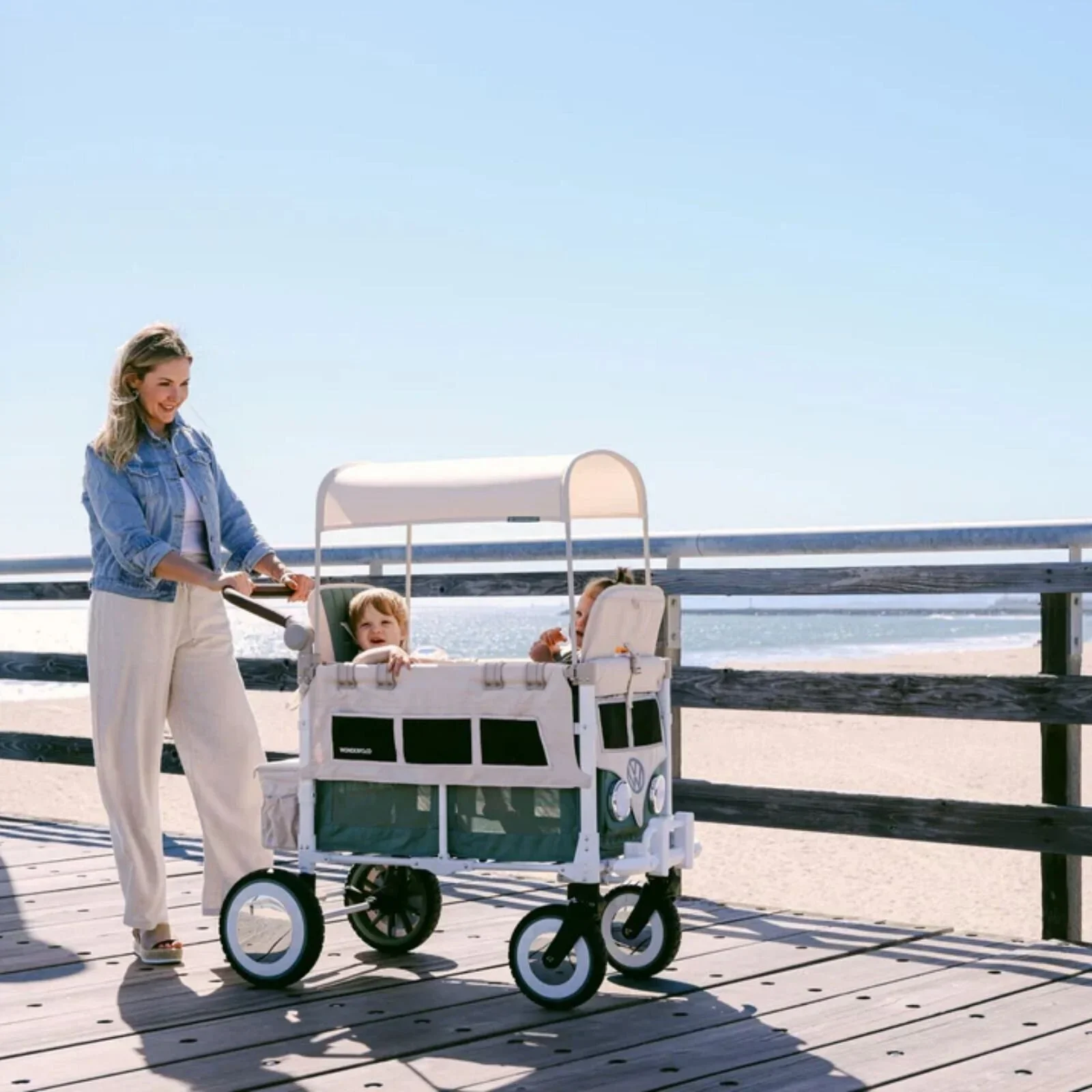 Wonderfold VW2 Volkswagen Stroller Wagon - Green - Image 7