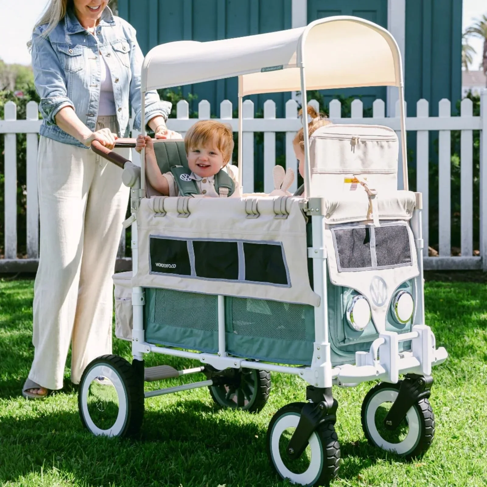 Wonderfold VW2 Volkswagen Stroller Wagon - Green - Image 8