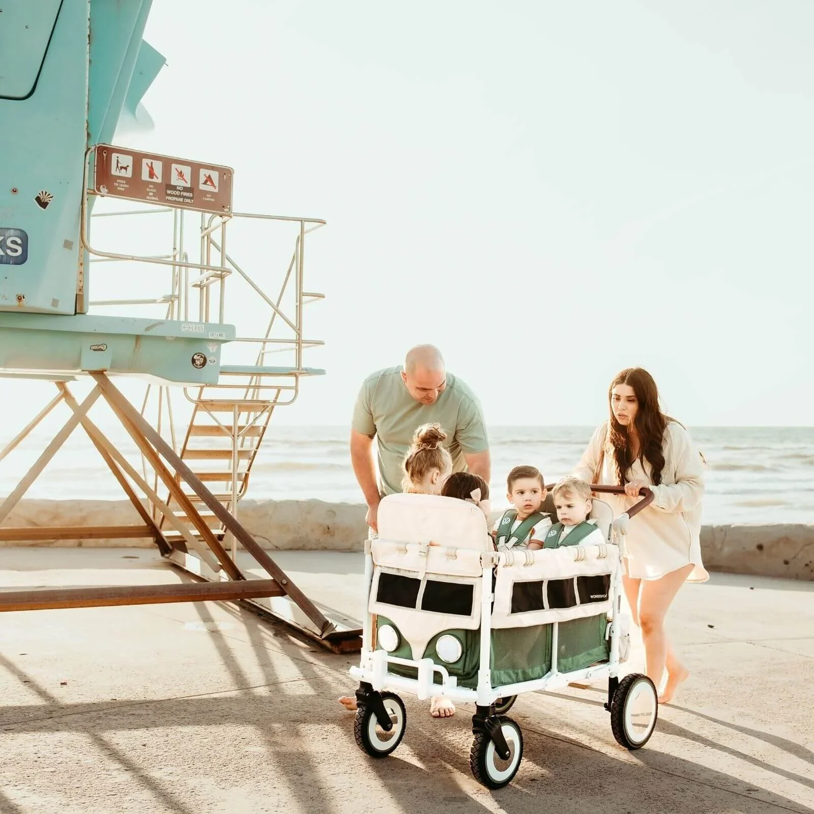 Wonderfold VW4 Volkswagen Stroller Wagon - Green - Image 10