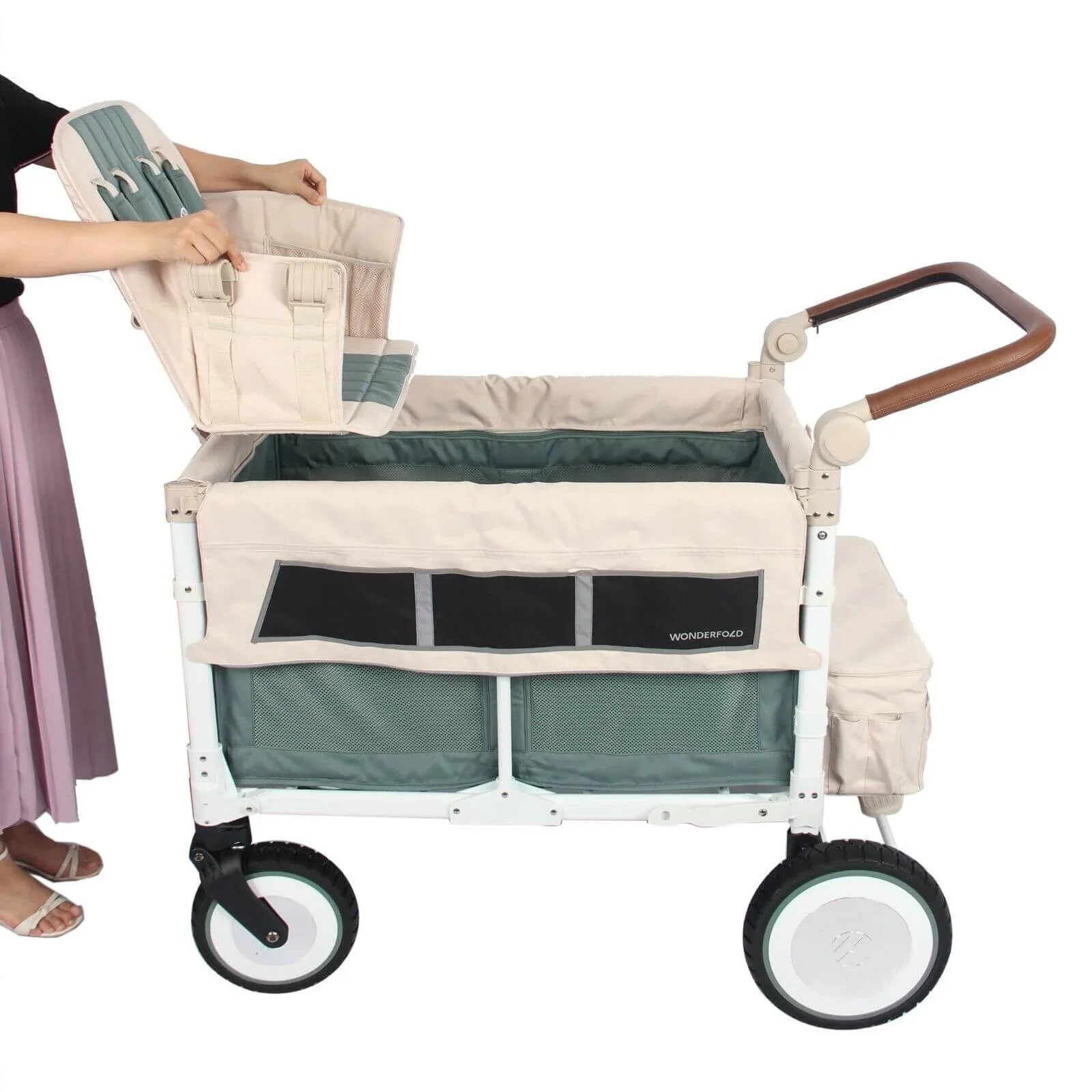 Wonderfold VW4 Volkswagen Stroller Wagon - Green - Image 4